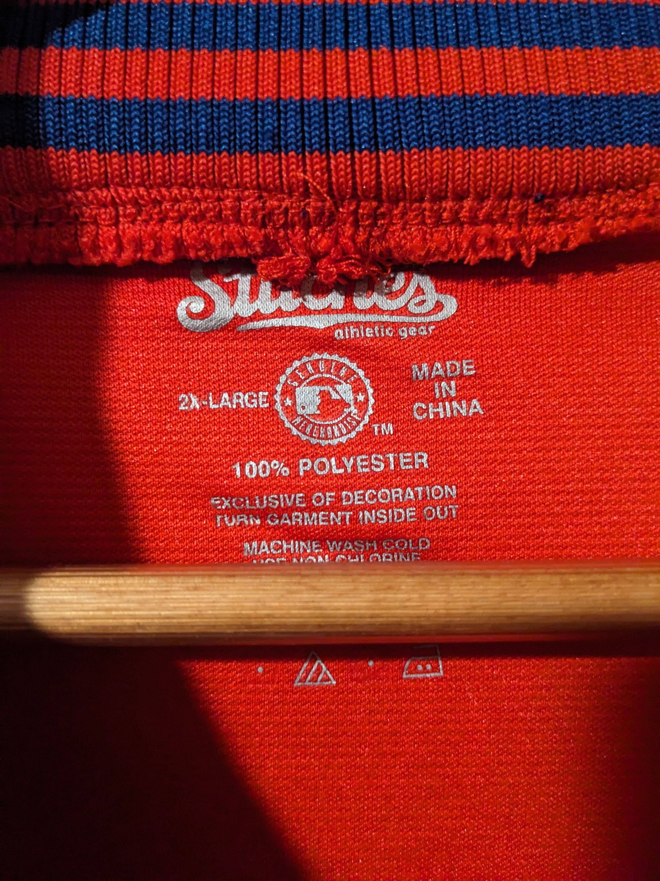 MLB × Vintage Phillies MLB Baseball Stitches Red Full Zip Track Jacket Size US XXL / EU 58 / 5 - 3 Thumbnail