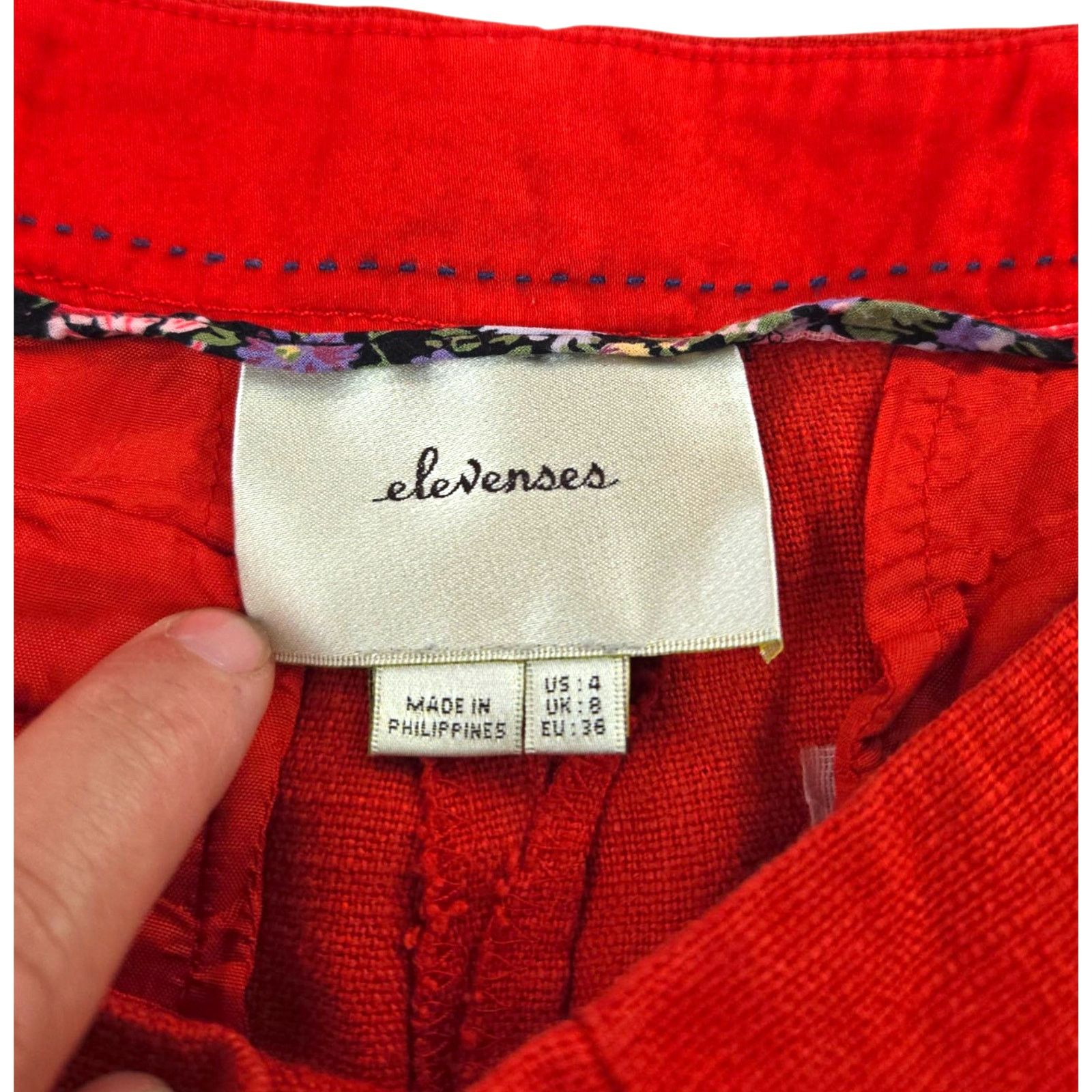 Anthropologie Elevenses by Anthropologie | Red Edisto Linen Blend Pants| 4 Size 27" / US 4 / IT 40 - 5 Thumbnail