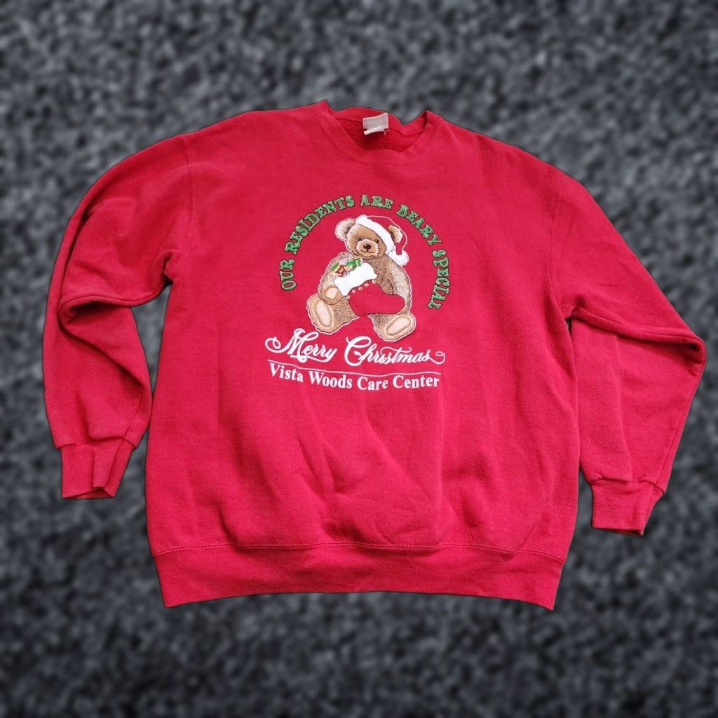 Lee VINTAGE Lee Sweatshirt Unisex Adults L Red Santa Christmas Beary Special Residents Are Our Size US L / EU 52-54 / 3 - 1 Thumbnail
