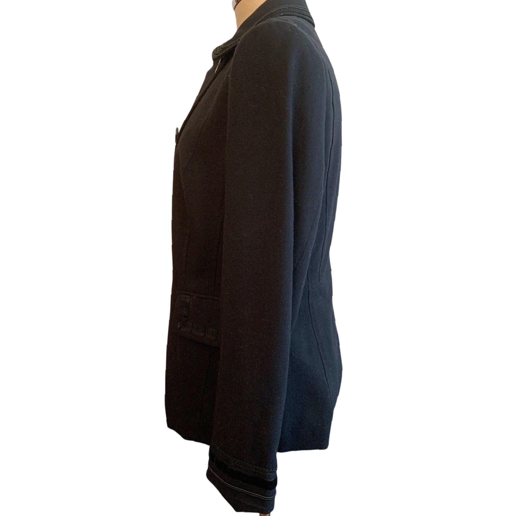 Vintage VINTAGE Feraud Blazer Jacket Womens Wool Blend Braided Trim 12 Black Size 44 (12) - Lightweight Womens Blazer Jacket Size XL / US 12-14 / IT 48-50 - 7 Thumbnail