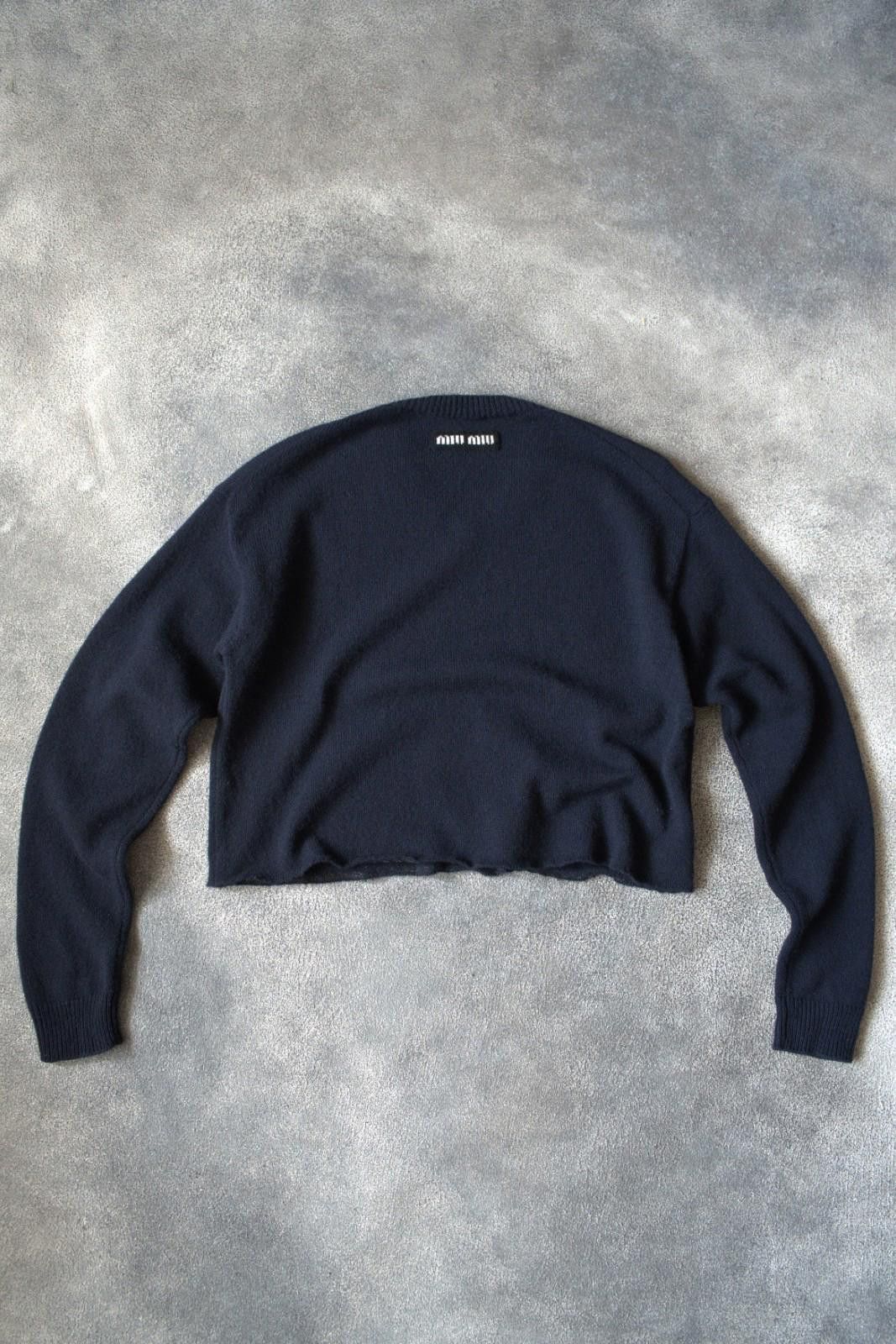 Miu Miu SS22 Miu Miu Runway Cropped Sweater Embroidered Logo Size US S / EU 44-46 / 1 - 9 Thumbnail
