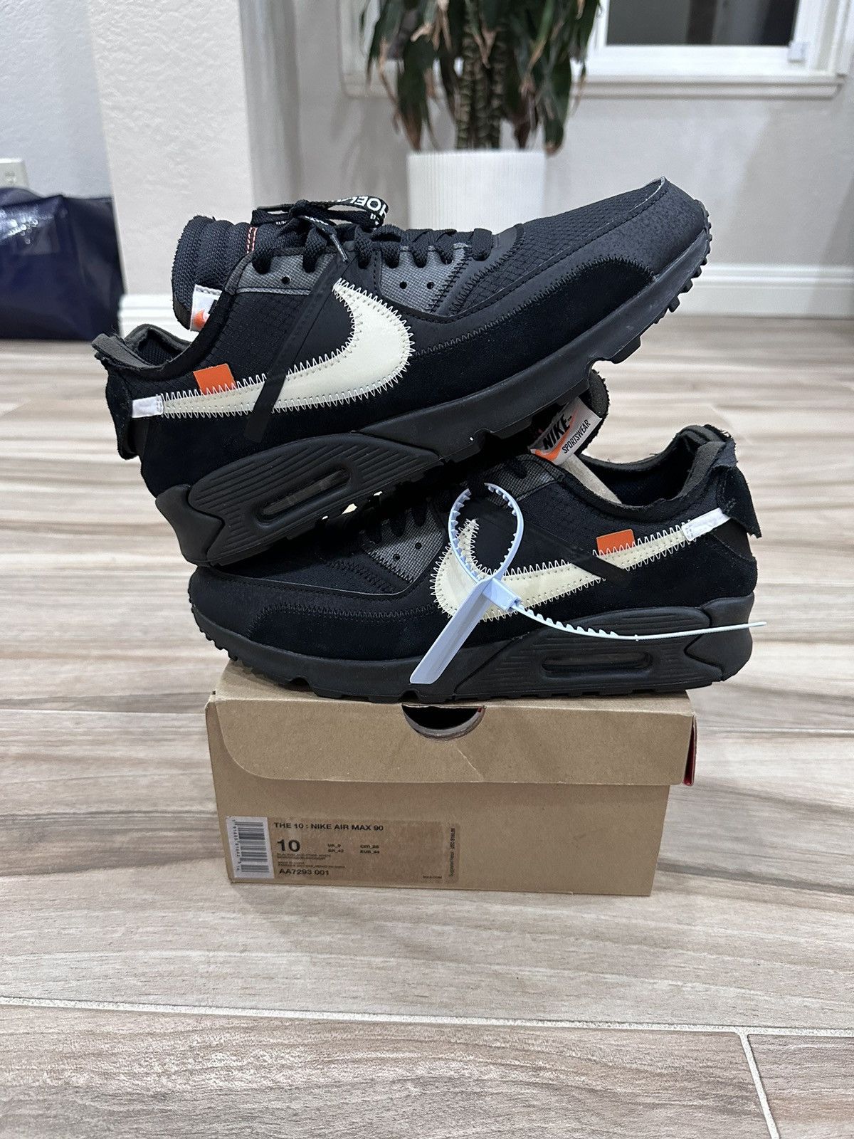 Nike X OFF WHITE Air Max 90 Black Virgil Abloh NEW RARE AA7293 001