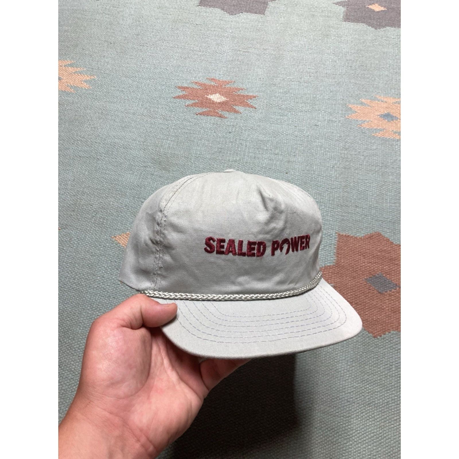 Vintage VINTAGE 80s 90s SnapBack hat cap sealed power car mechanic automobile USA made Mens Adjustable Gray Snapback USA Size ONE SIZE - 2 Thumbnail