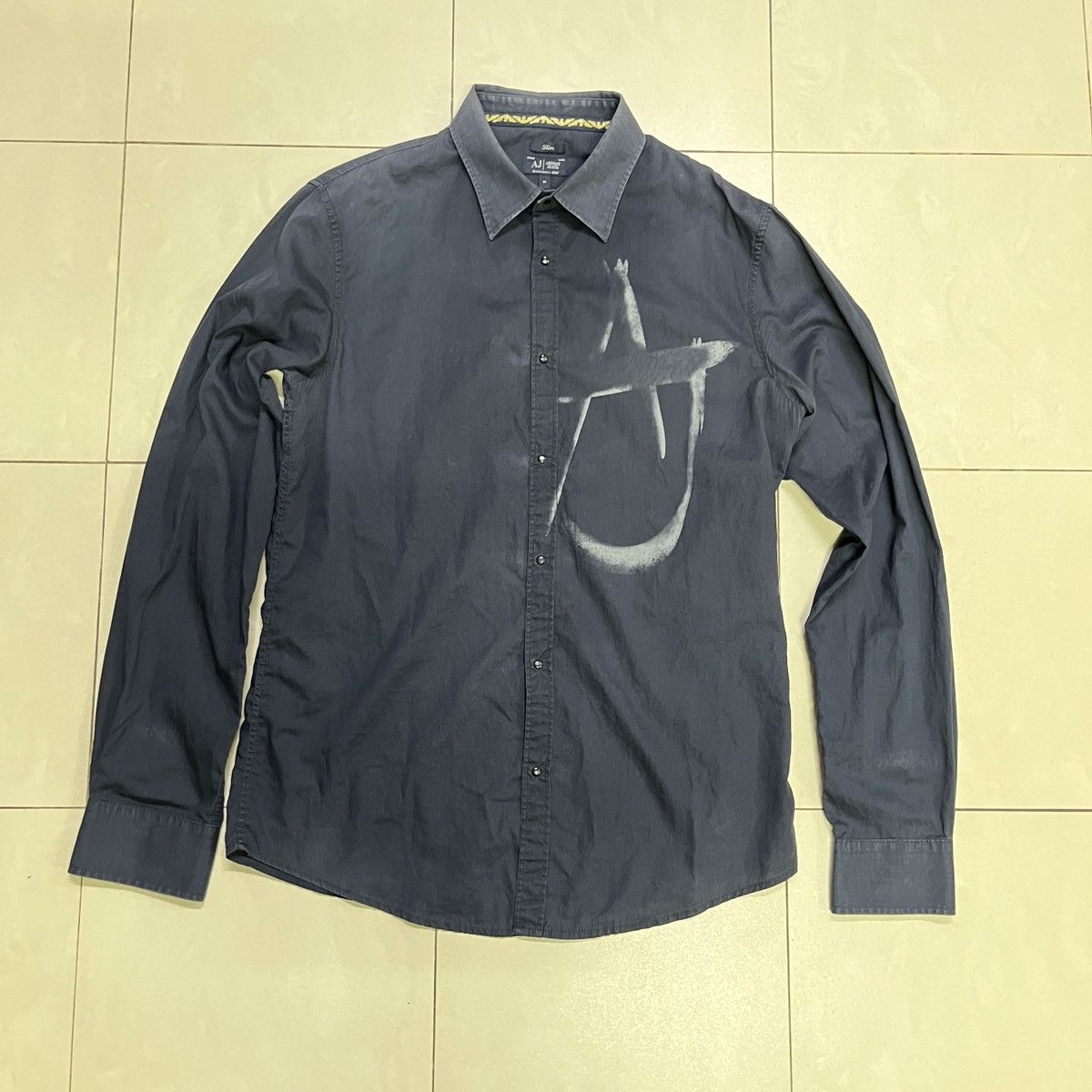 Armani × Giorgio Armani × Vintage Vintage Armani Jeans Snap Button Shirt Size US S / EU 44-46 / 1 - 3 Thumbnail
