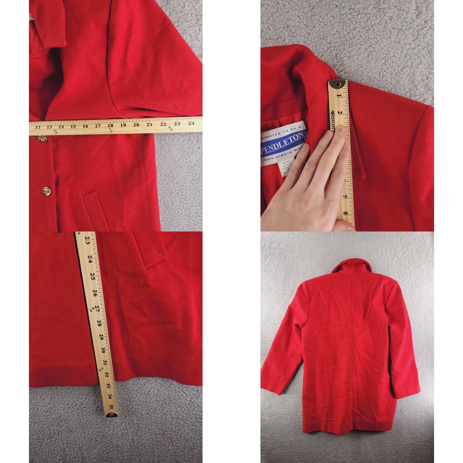 Pendleton Pendleton Coat Womens 12 Red Wool Long Double Breasted Made in USA Size XL / US 12-14 / IT 48-50 - 8 Thumbnail