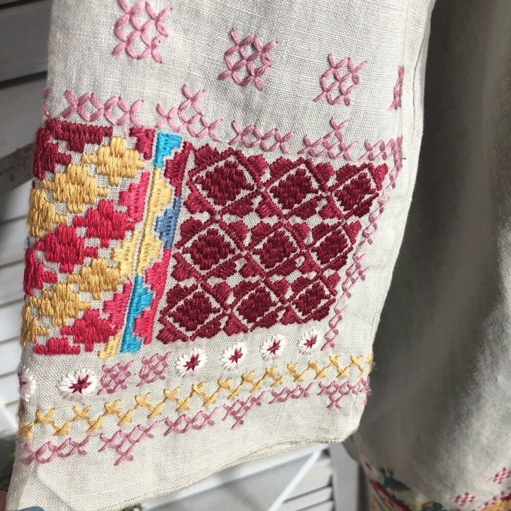Johnny Was Johnny Was Kimono Drape Cardigan Embroidered Aztec Linen M Size L / US 10 / IT 46 - 12 Thumbnail
