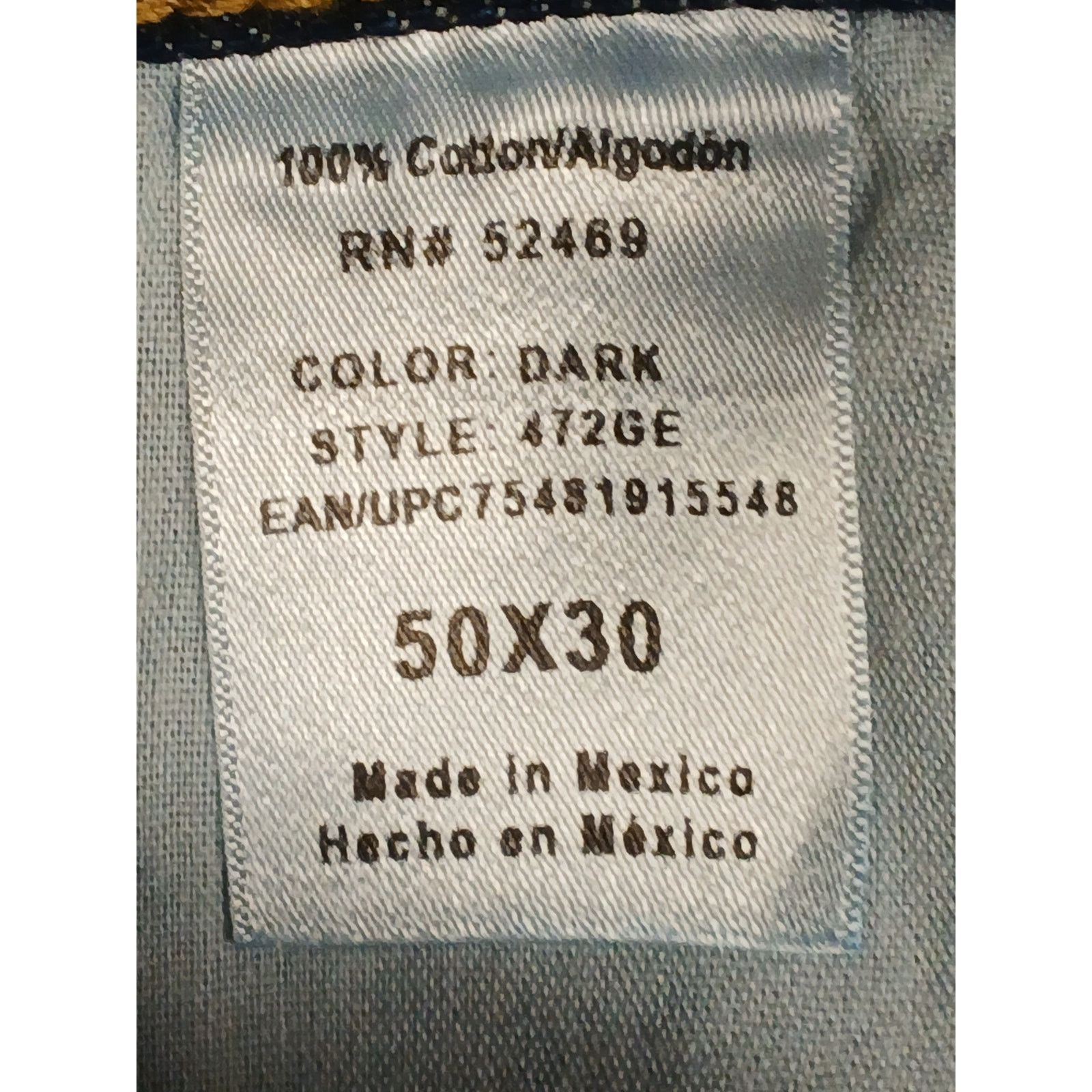 George George (50x30) Men's Straight Leg Relaxed Blue Denim Jeans Size US 34 / EU 50 - 8 Thumbnail