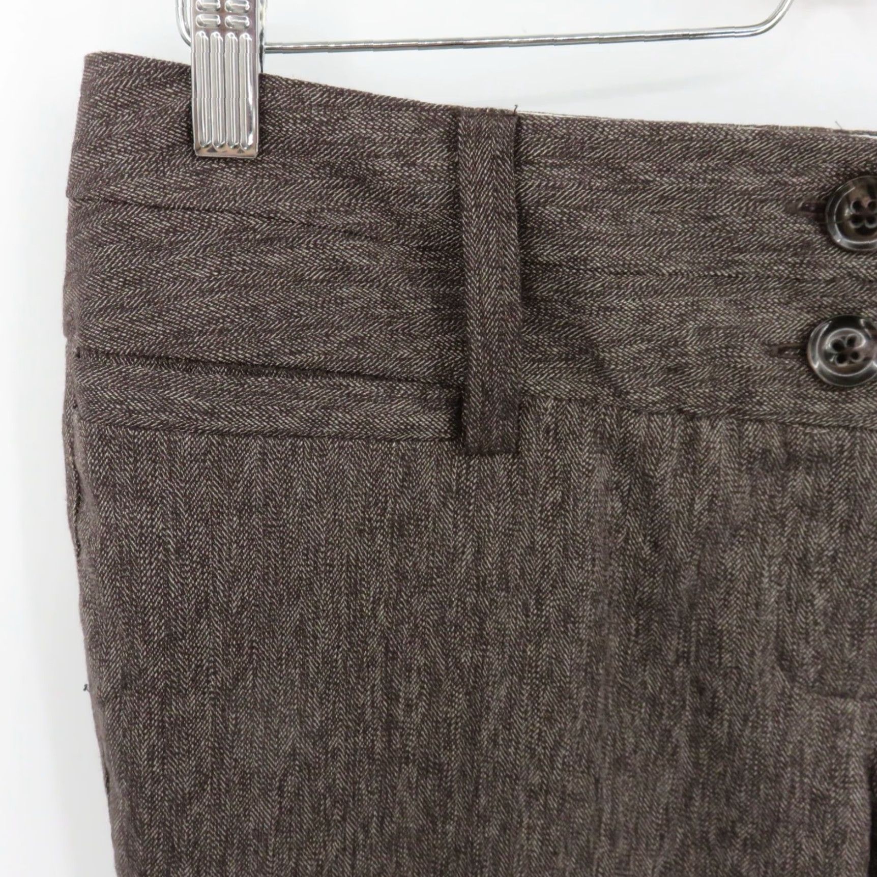 Maurices Junior's 7 Short 7S Brown Heathered Dress Pants - Flat Front, Button Zip, New, Women, Regular, Size 7, Brown
