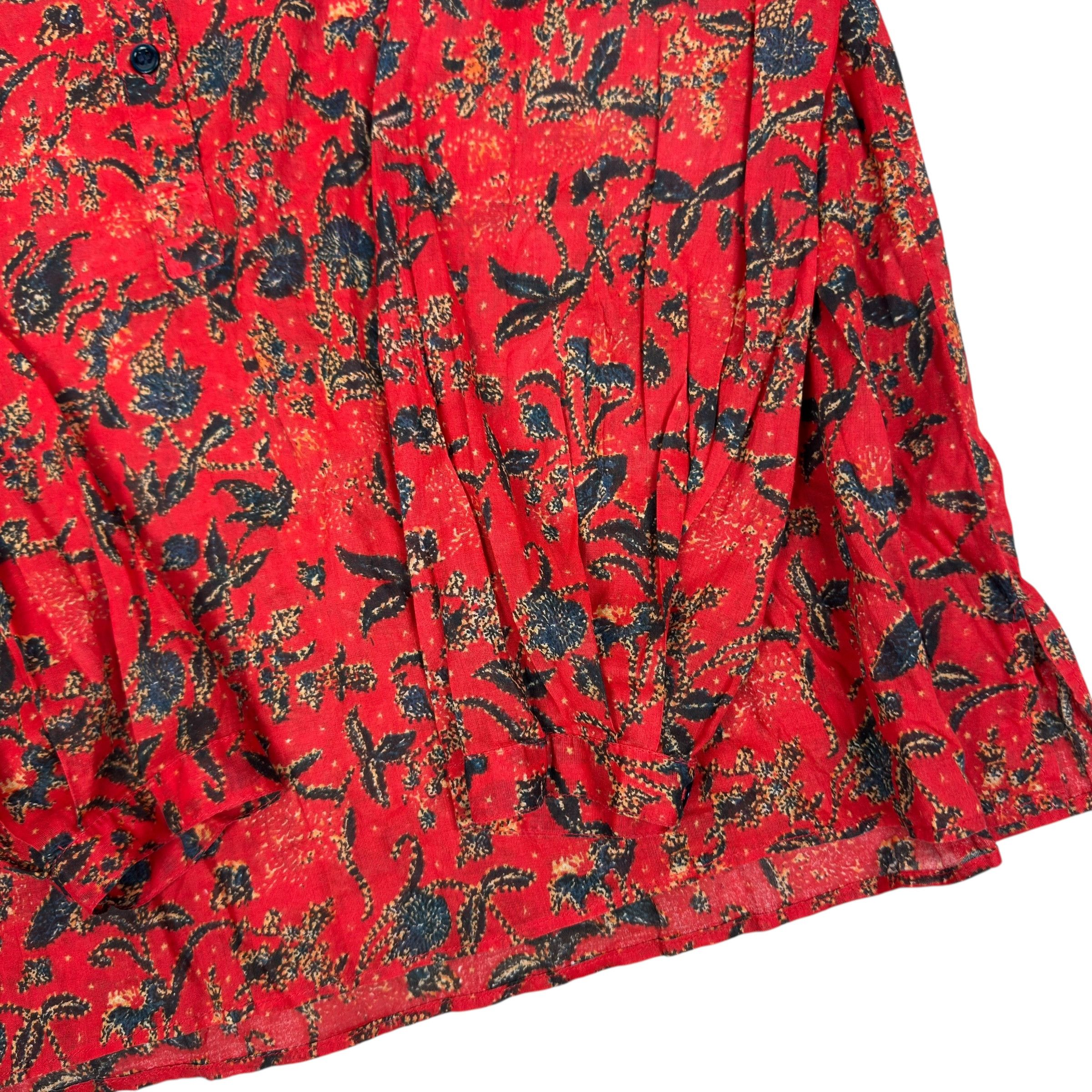 Isabel Marant Isabel Marant Étoile Women's Red Cotton Printed Blouse 40 Size S / US 4 / IT 40 - 4 Thumbnail