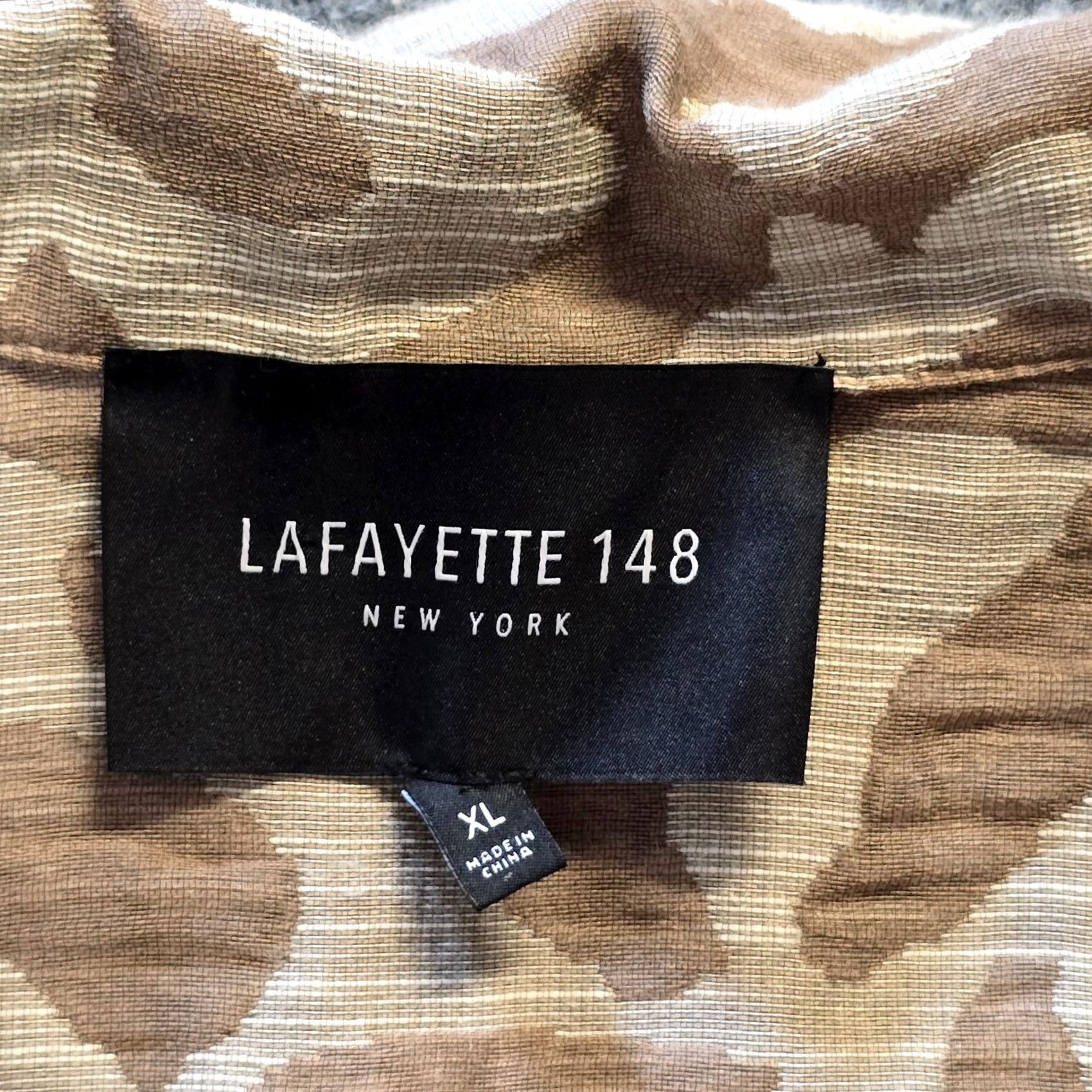 Vintage Lafayette 148 Jacket Womens XL Brown Leopard Print Open Long Sleeve Career Jacket Size XL / US 12-14 / IT 48-50 - 3 Thumbnail