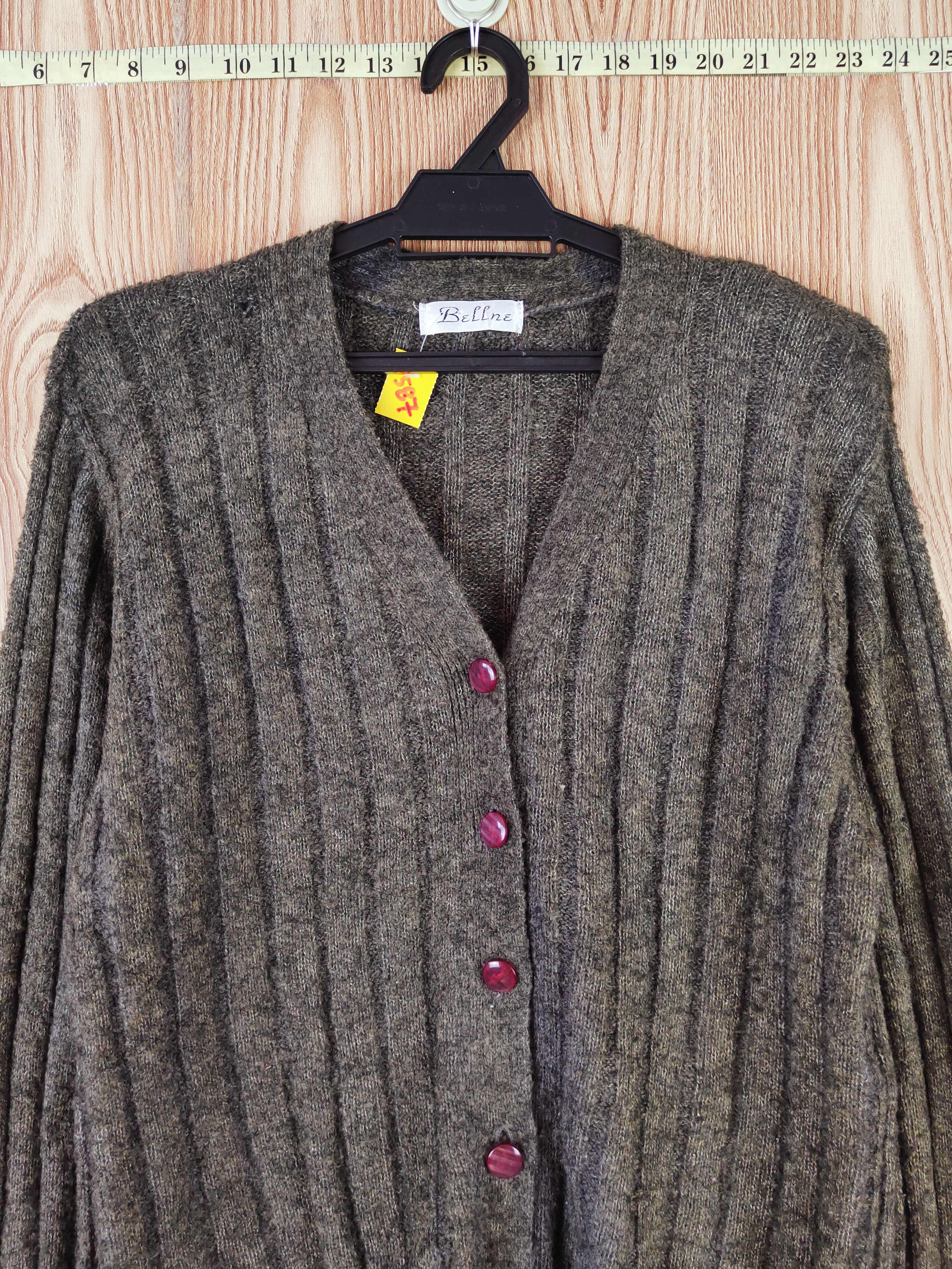 Aran Isles Knitwear × Japanese Brand Bellne Dark Gray Knitwear Cardigan #W587 Size M / US 6-8 / IT 42-44 - 3 Thumbnail