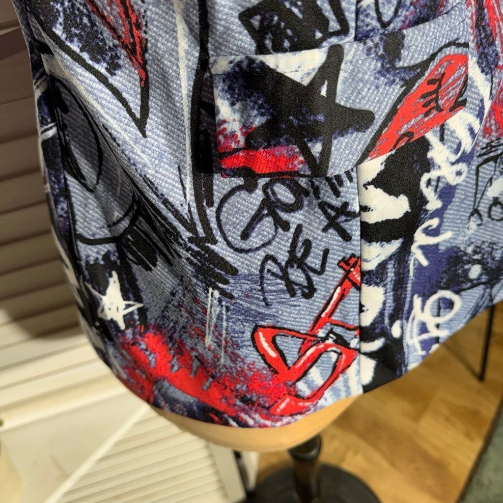 Vintage Y2K blazer avant garde street signs graffiti blue red 1X Size XL / US 12-14 / IT 48-50 - 13 Thumbnail