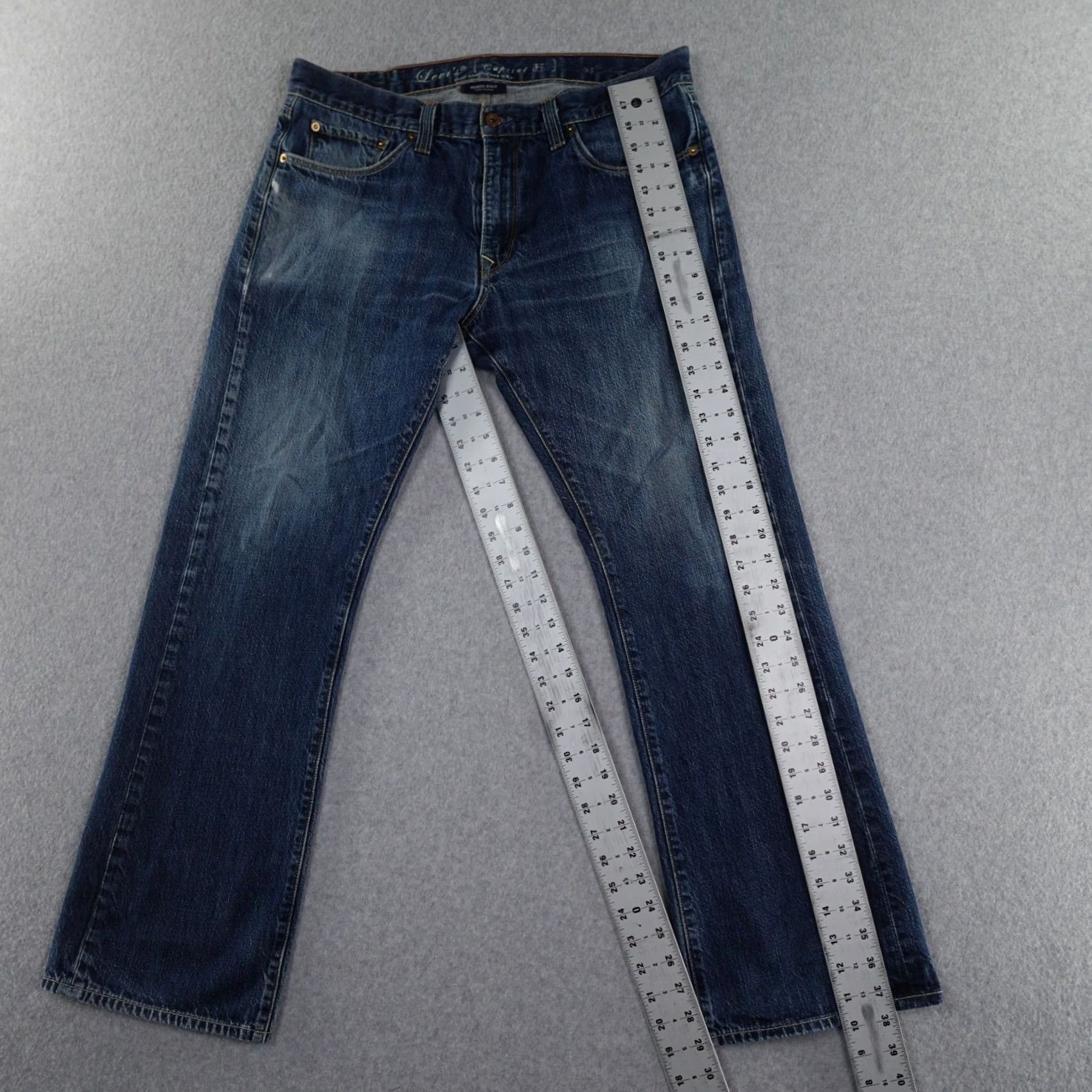 Levi's LEVI'S Jeans Mens 35 (35X29) Hesher Bootcut Blue Denim 5-Pocket USA Vintage Capita l E MADE IN USA Streetwear Activewear Size US 35 - 3 Thumbnail