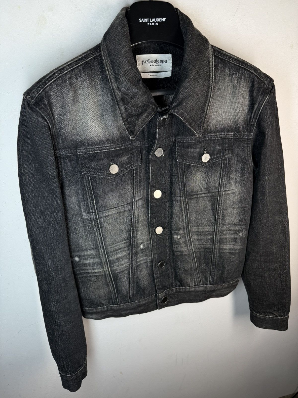Yves Saint Laurent Tom Ford YSL Denim Jacket Black Italy Size US M / EU 48-50 / 2 - 13 Thumbnail