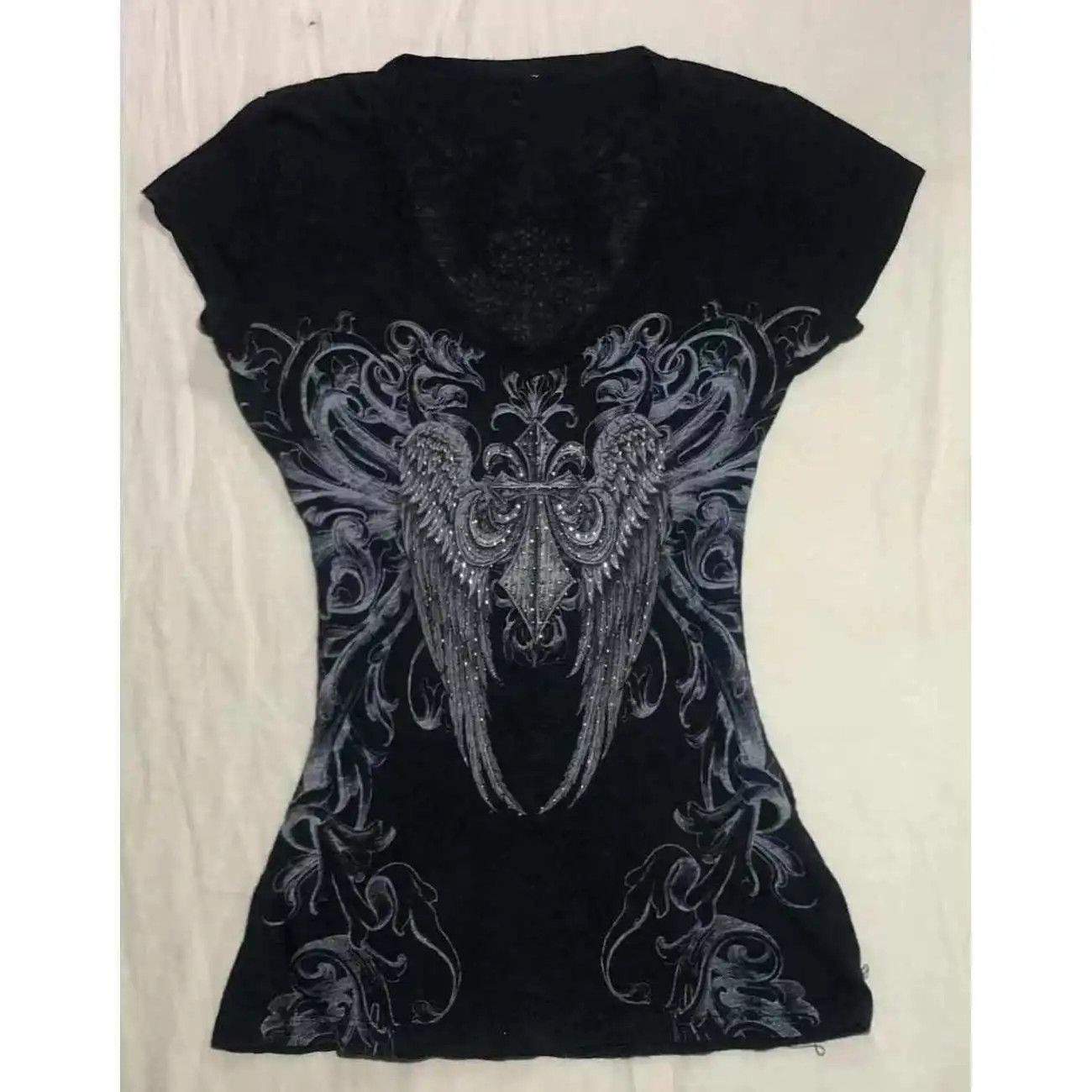 Other y2k rhinestone punk/emo/gothic 2000s top Size S / US 4 / IT 40 - 1 Thumbnail