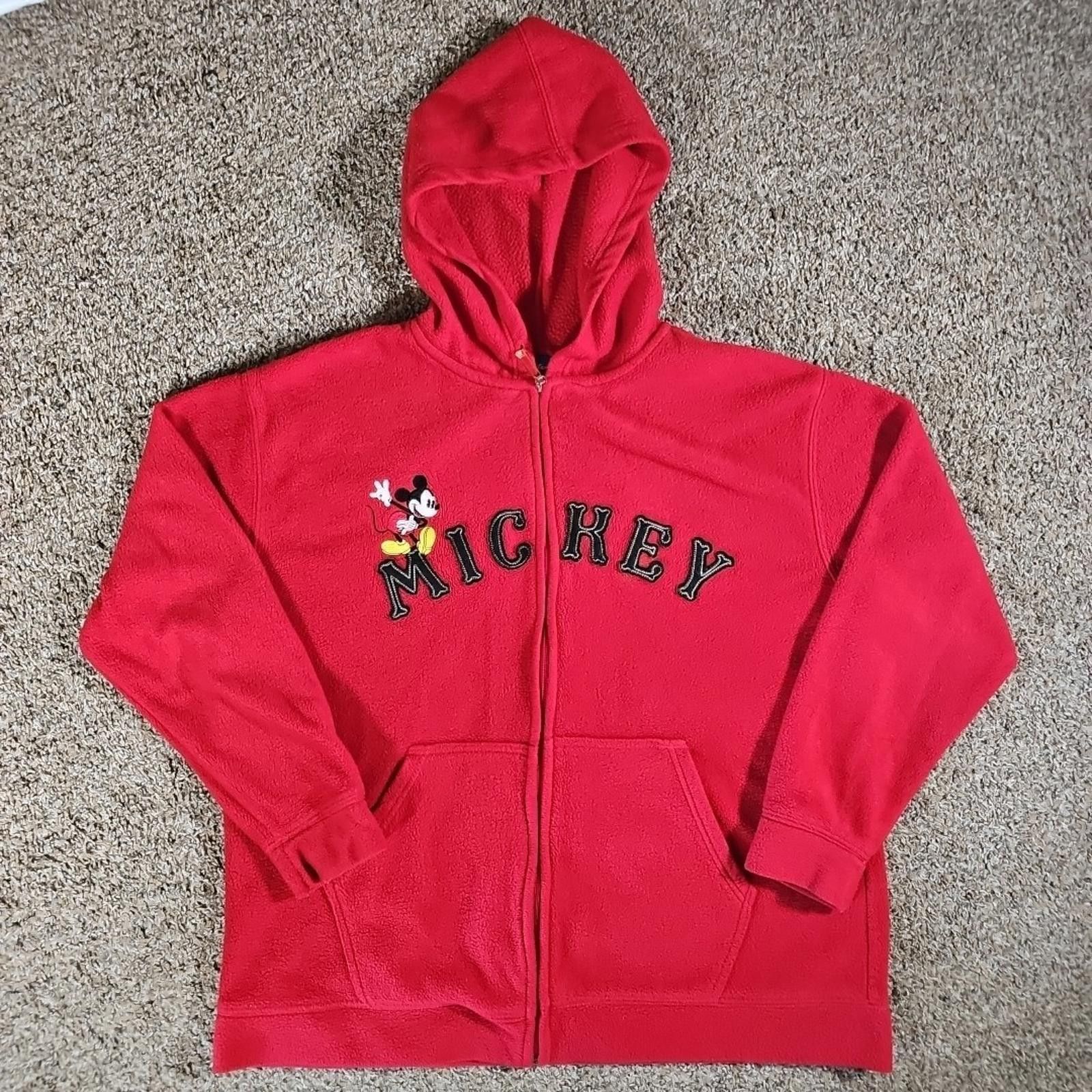 Disney Disney Mickey Mouse Red Fleece Full Zip Hoodie Women's 1X Size XL / US 12-14 / IT 48-50 - 1 Thumbnail