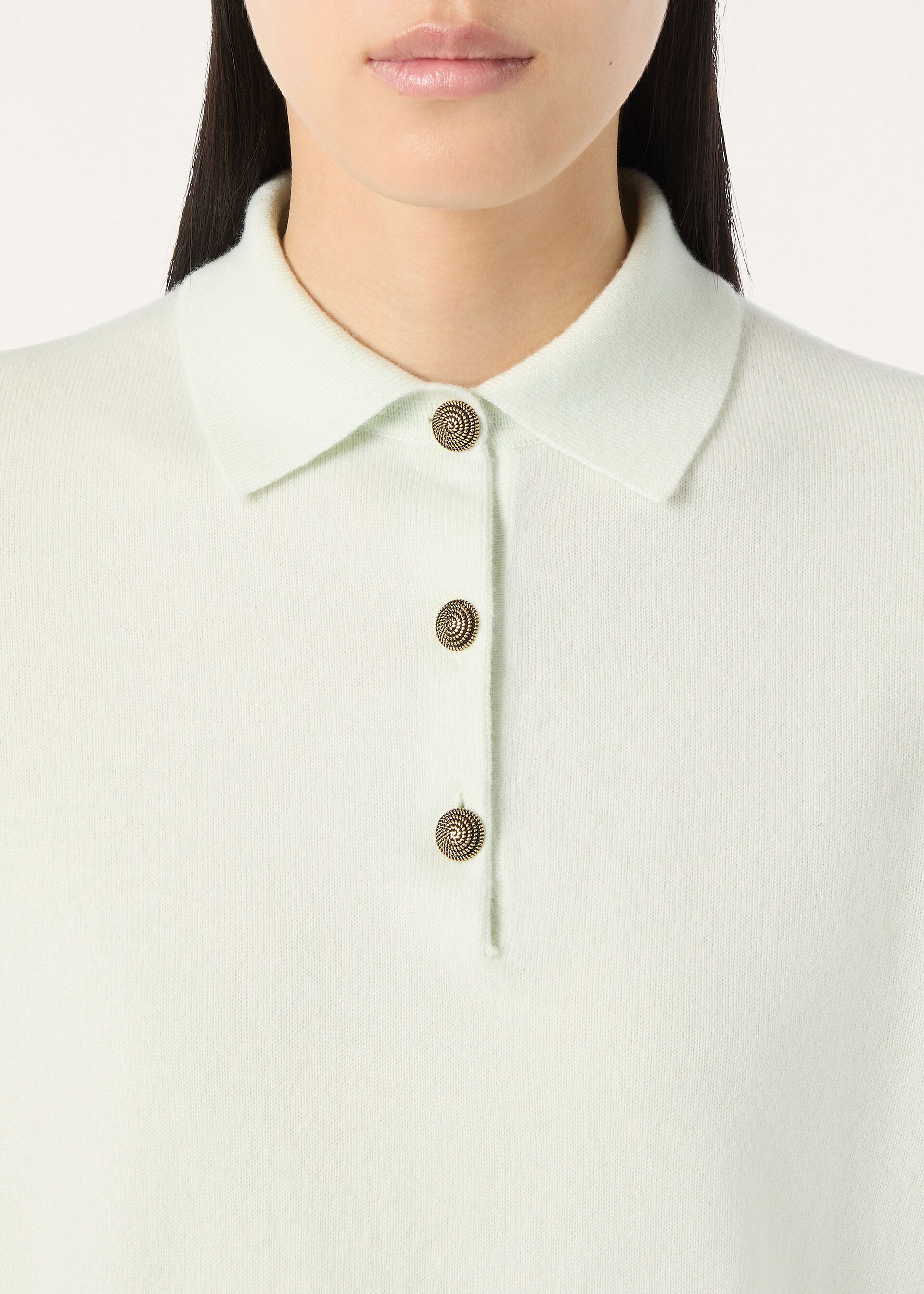 Loro Piana os11x0326 FAQ8643 Classic Polo Shirt in Snow Waterfall Size M / US 6-8 / IT 42-44 - 4 Thumbnail