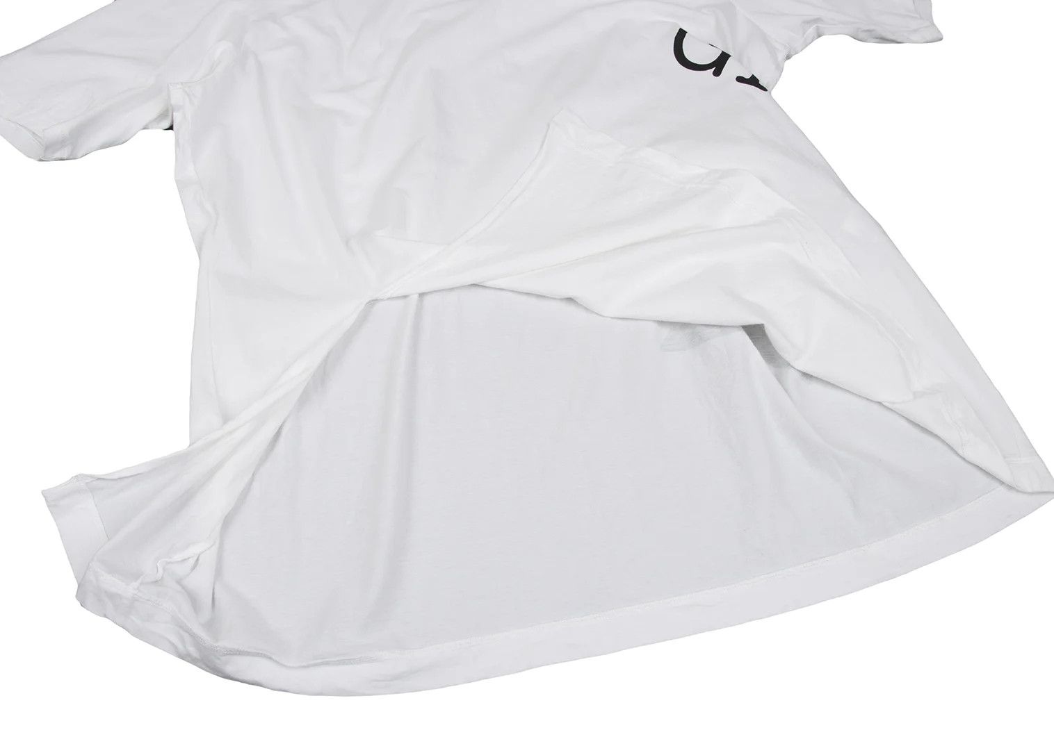 Yohji Yamamoto Logo Print Slit Big T-shirt in White Size US M / EU 48-50 / 2 - 9 Thumbnail