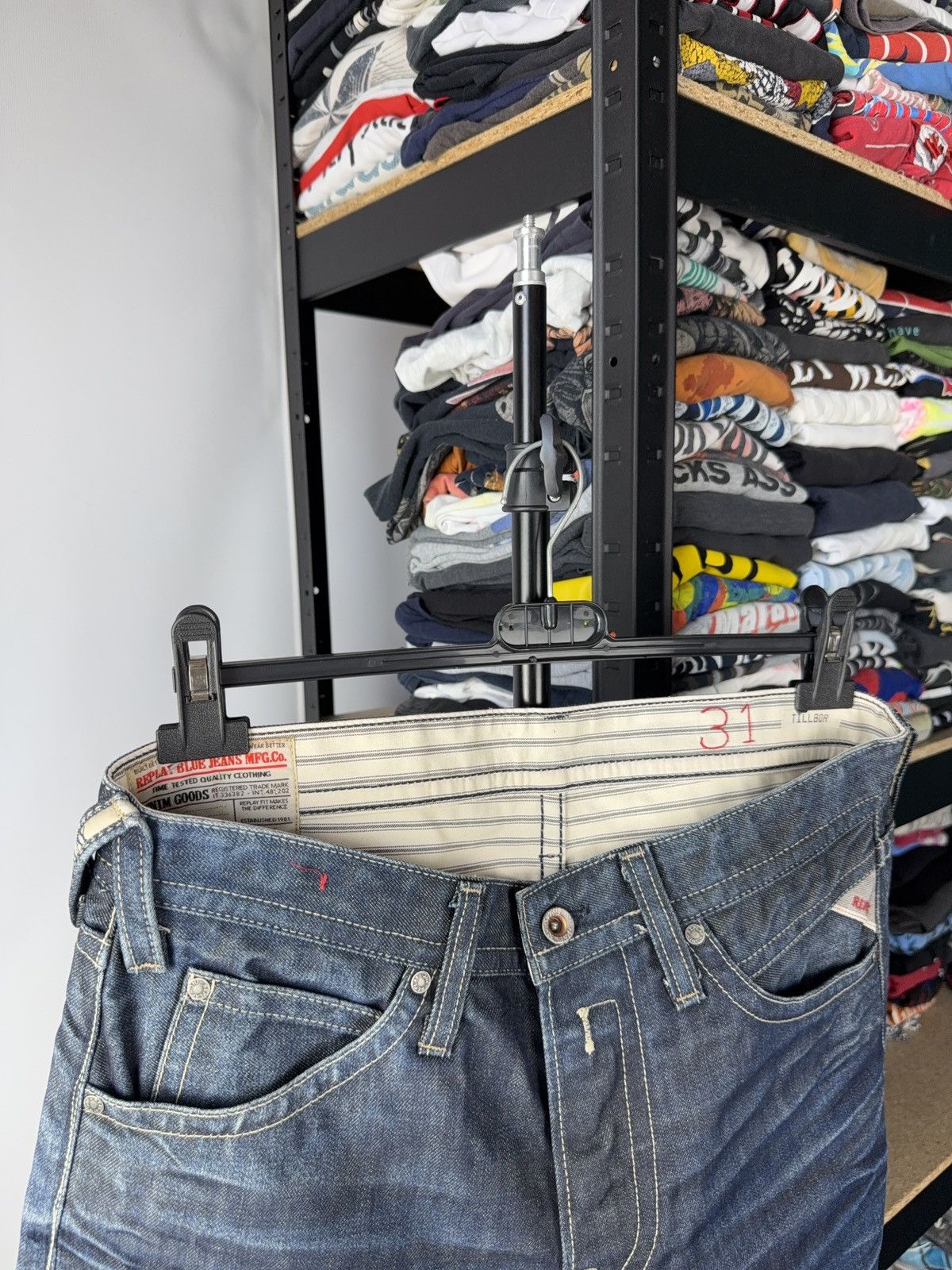 Replay Luxury 00s Replay Blue Denim pants Jeans W31 Vintage Italy Size US 31 - 12 Thumbnail
