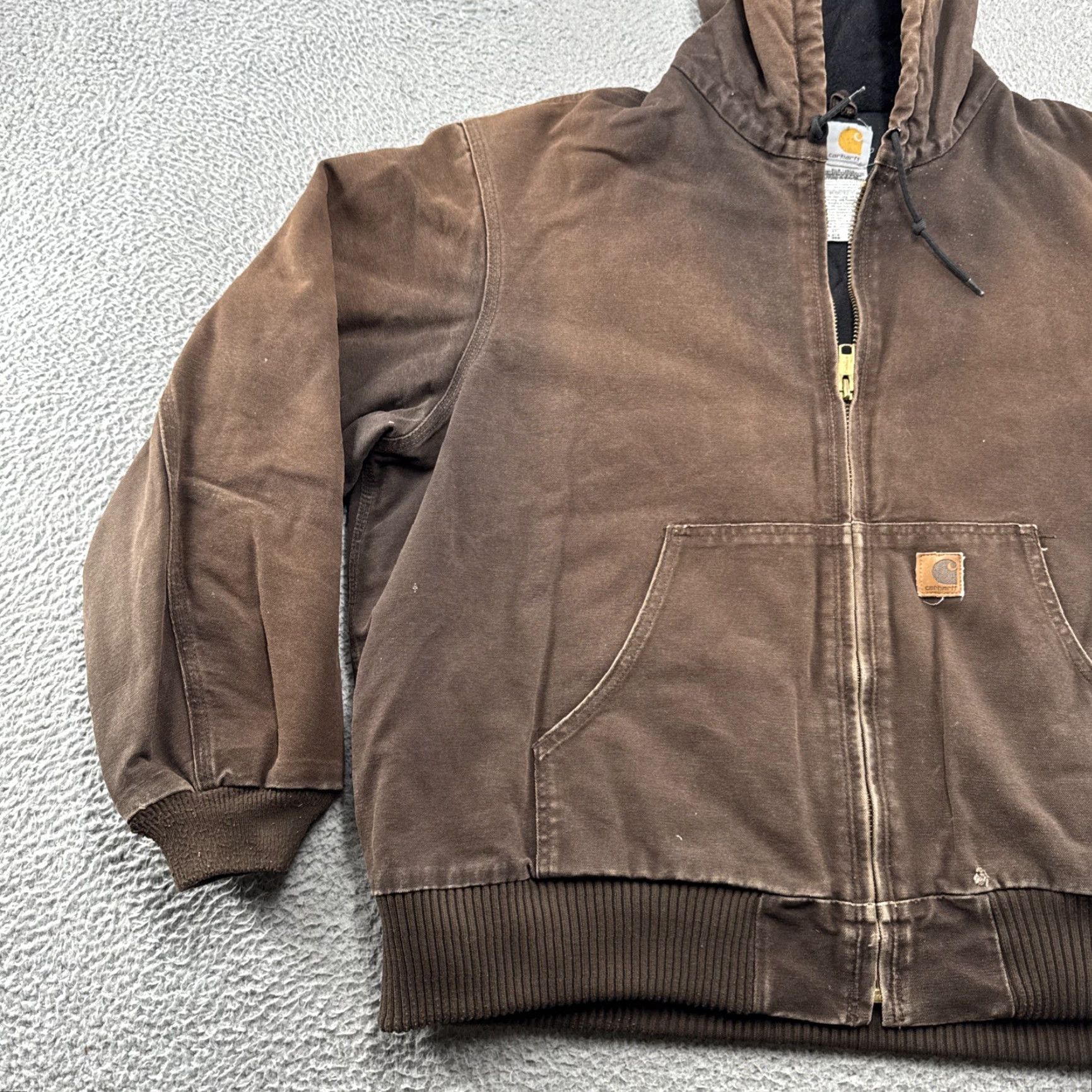 Carhartt VINTAGE Carhartt Jacket Mens Canvas 2XL Brown Hooded Insulated J130-DKB Size US XXL / EU 58 / 5 - 3 Thumbnail