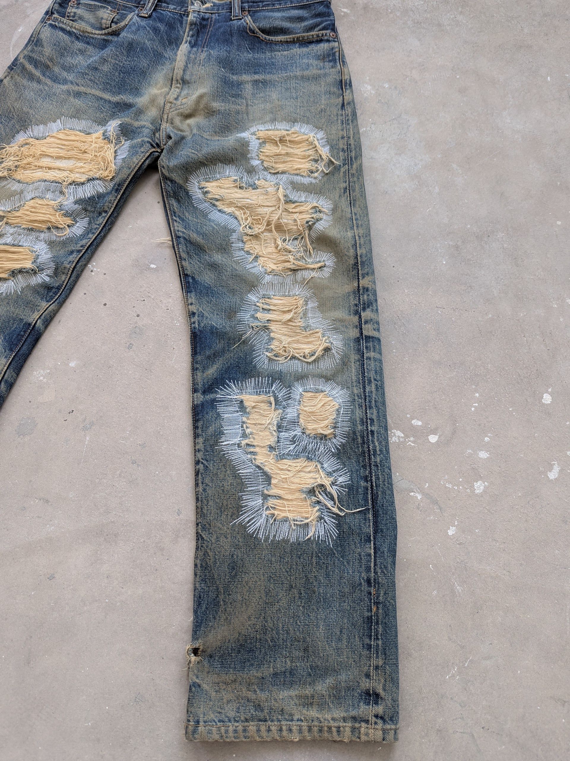 Sugar Cane × Vintage Vintage 90s Sugar Cane Selvedge Distressed Denim Size US 34 / EU 50 - 4 Thumbnail
