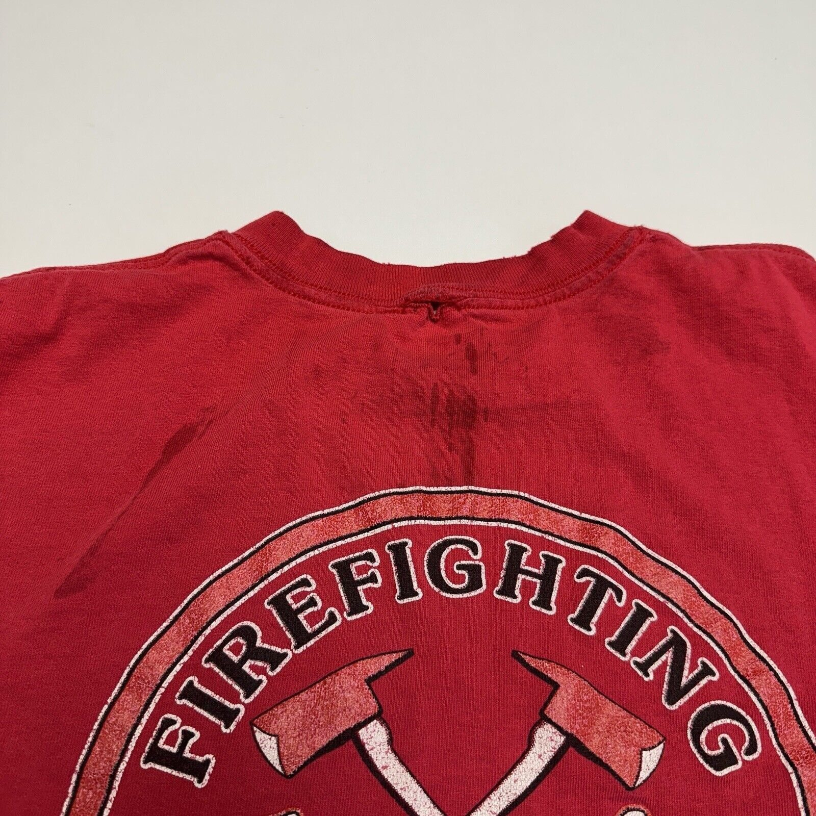 Vintage Vintage Los Angeles Fire Fighter T Shirt Mens Medium Red Sho Size US M / EU 48-50 / 2 - 9 Thumbnail