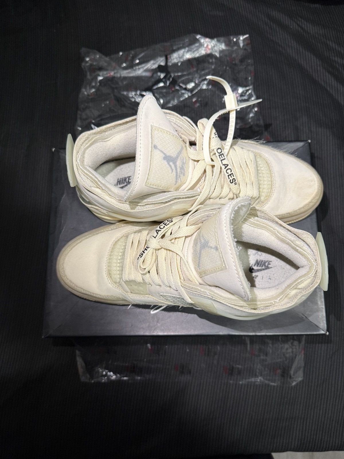 Jordan Brand × Off-White Air Jordan 4 Retro Off-White Sail Size US 9.5 / EU 42-43 - 16 Thumbnail