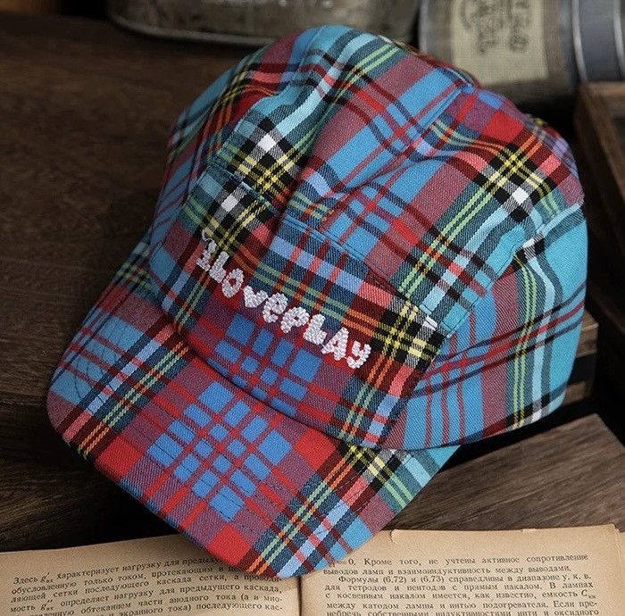 Japanese Brand Retro punk y2k colourful check plaid tartan cap hat Size ONE SIZE - 4 Thumbnail