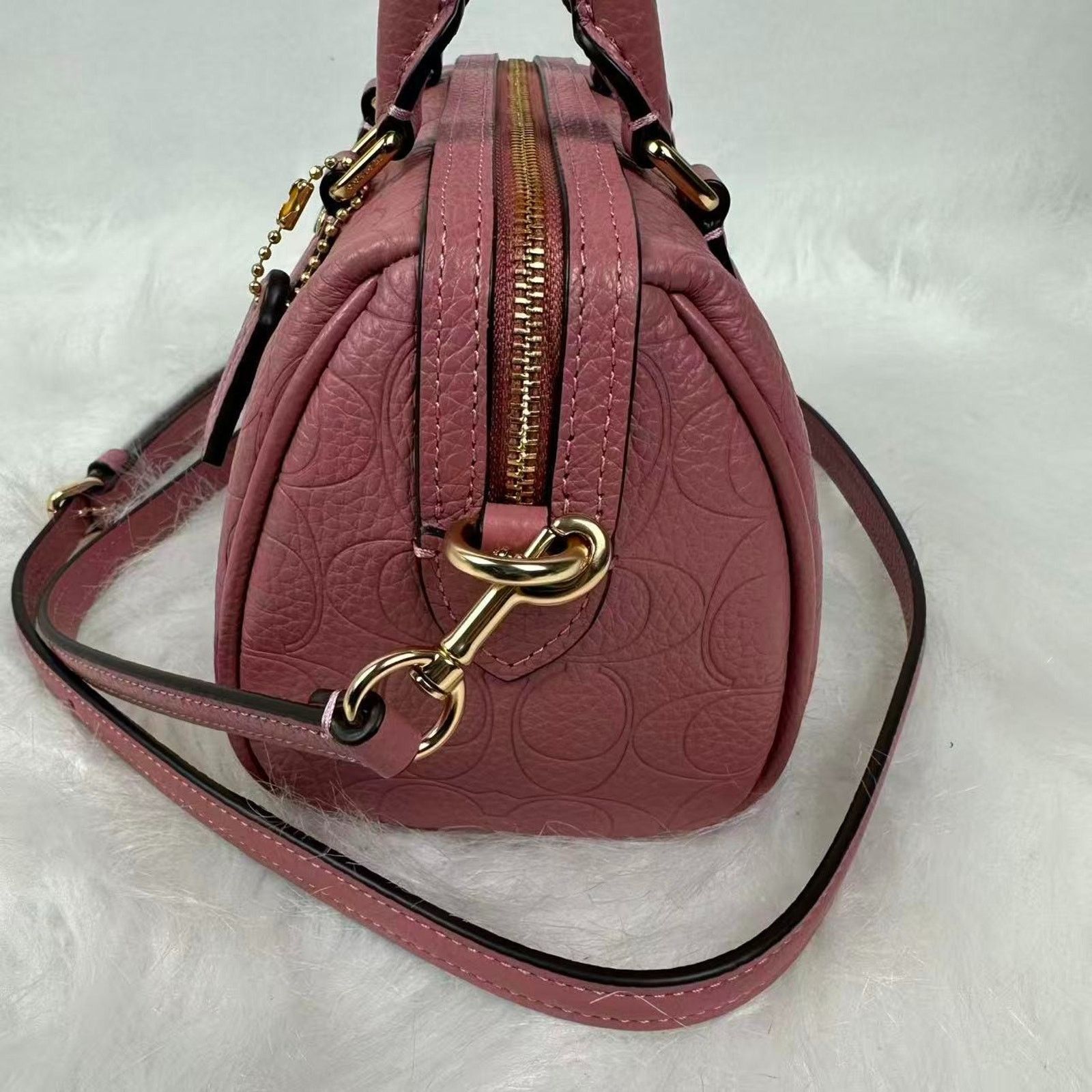 Coach Coach Mini Rowan Crossbody Sig Leather Pebbled Leather/Peony Size ONE SIZE - 3 Thumbnail
