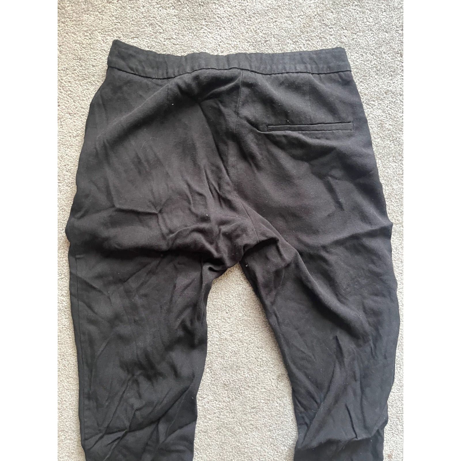 H&M H&M Black Trousers Mid Rise Flat Front Tapered Dress Pants Womens 2 Size 26" / US 2 / IT 38 - 3 Thumbnail