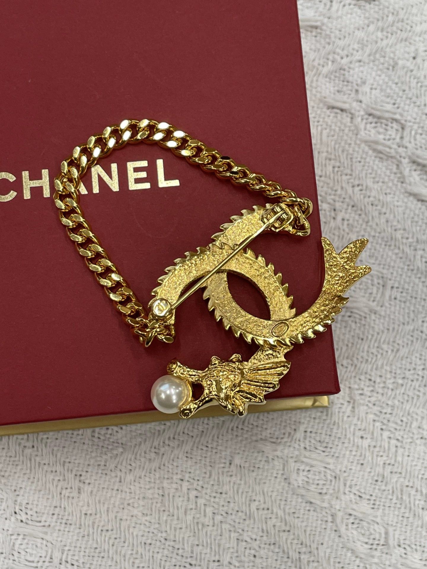 Chanel Chanel Vic Gold Dragon Pearl Brooch New with Box Size ONE SIZE - 3 Thumbnail