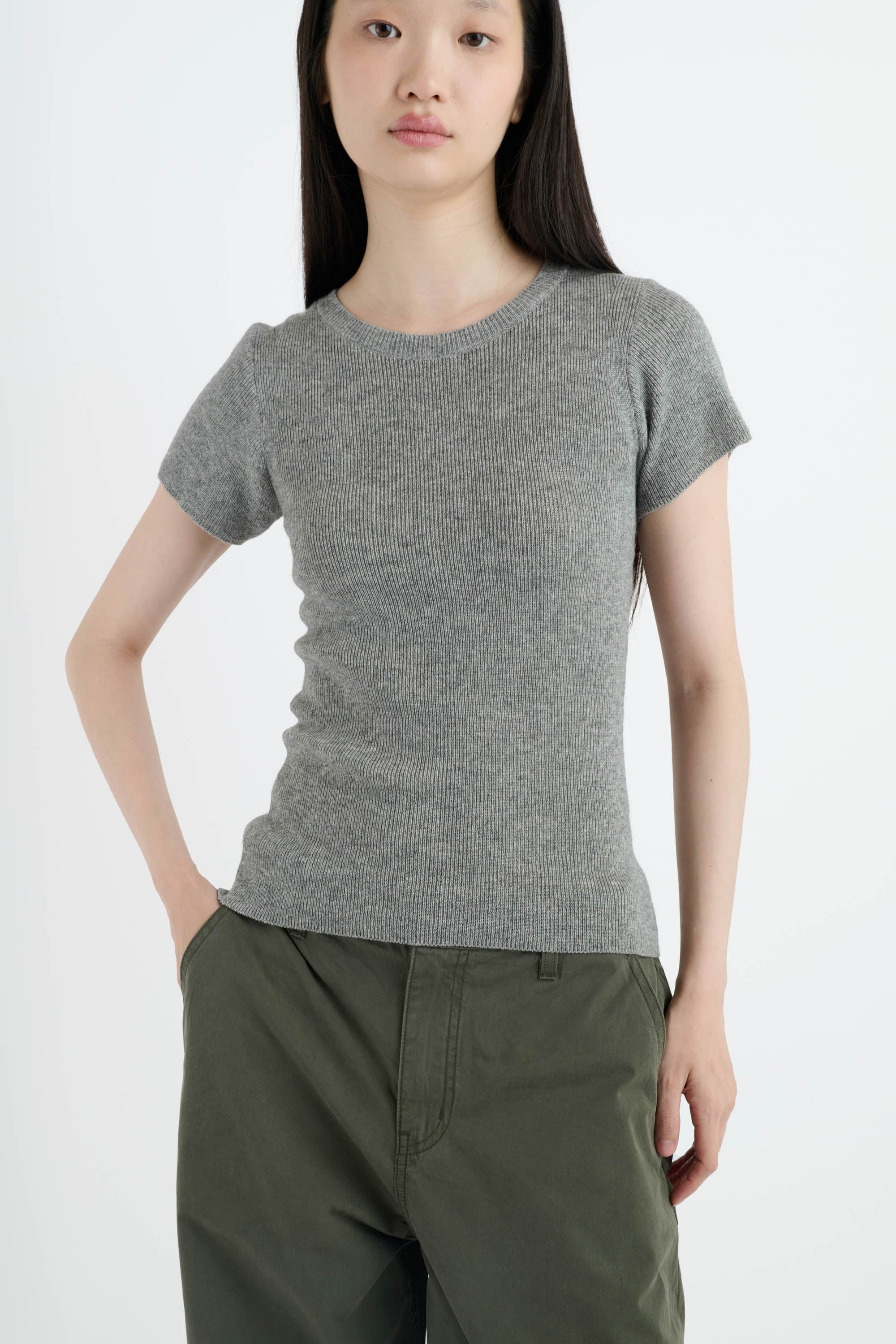 The Elder Statesman $495 The Elder Statesman Delicash Light Grey Fitted Tee Size M / US 6-8 / IT 42-44 - 3 Thumbnail