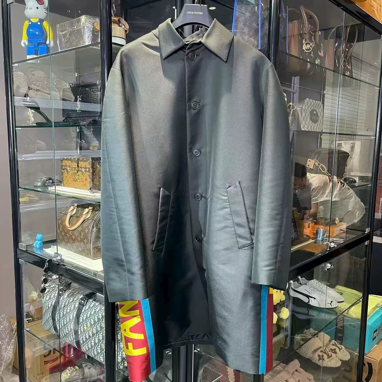 Fendi Two-Tone Logo Coat Size 52