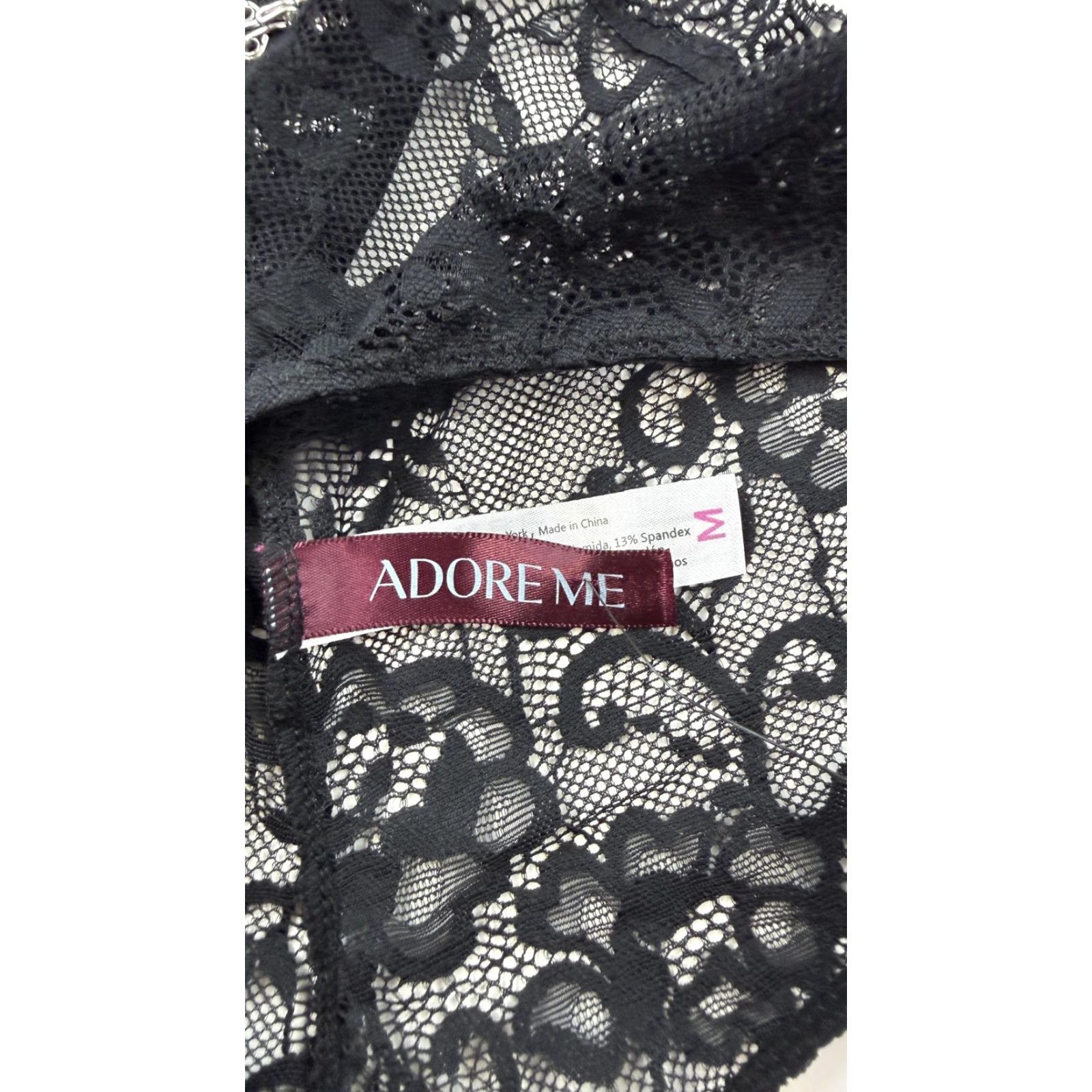 Vintage Adore Me Panties Women’s M Black Lace Strappy High-Waist Cheeky Lingerie Size 32" / US 10 / IT 46 - 3 Thumbnail