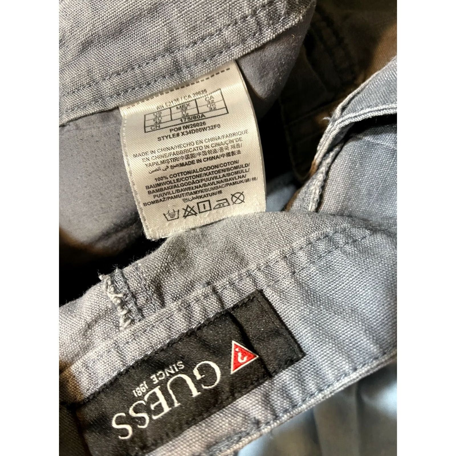 Guess GUESS Gray Flat Front Cotton Zipper Pockets Cargo Casual Shorts Men's 32 Size US 34 / EU 50 - 4 Thumbnail