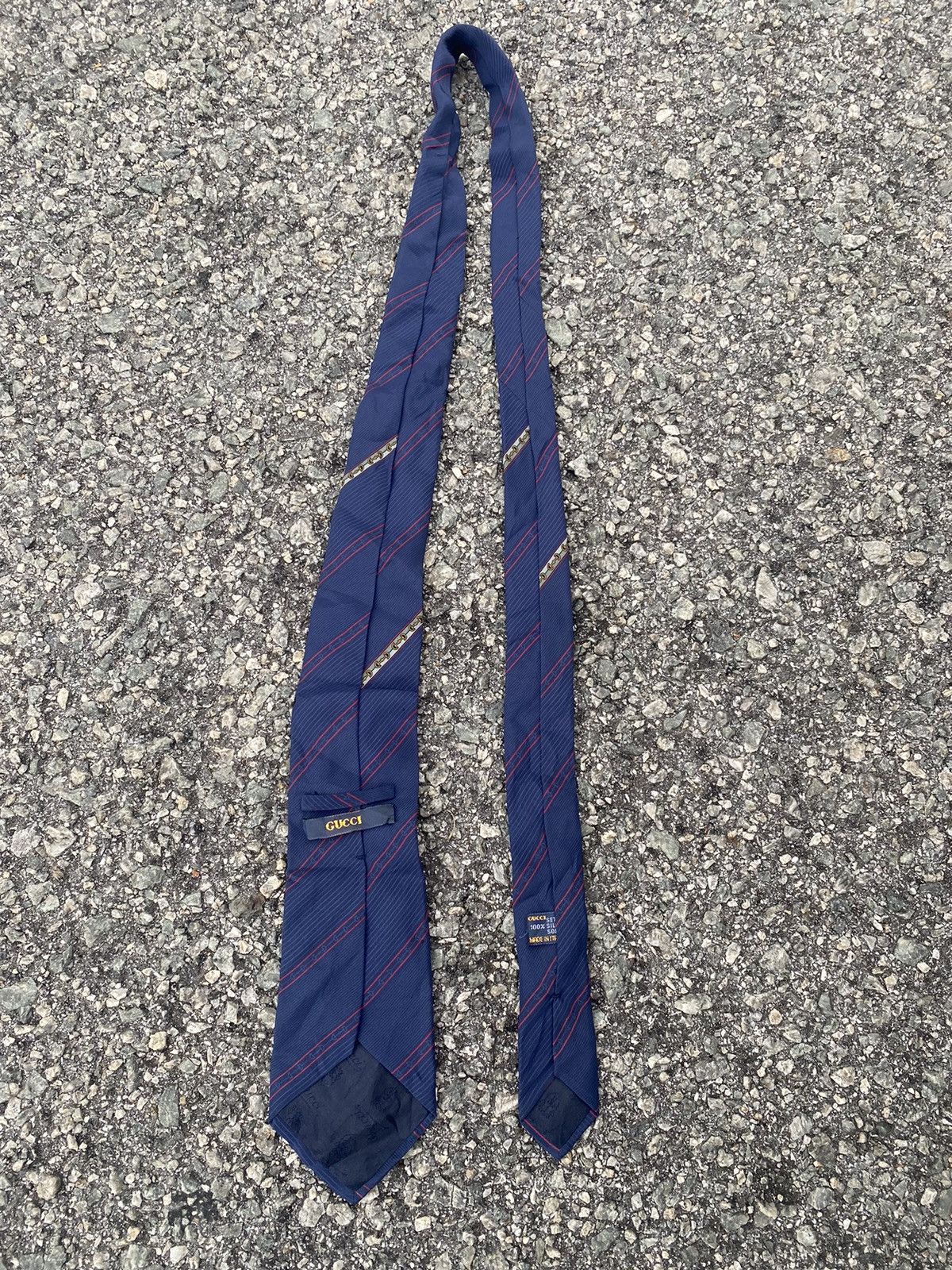 Gucci × Hermes × Louis Vuitton Gucci Tie Sherry Line Wool Navy Silk Suit Men Size ONE SIZE - 4 Thumbnail