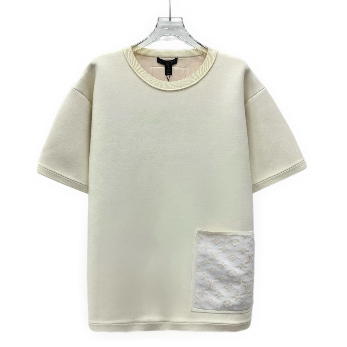 Louis Vuitton Louis Vuitton 24 Beige Logo Patchwork Sheep Wool T-Shirt Size M / US 6-8 / IT 42-44 - 1 Thumbnail