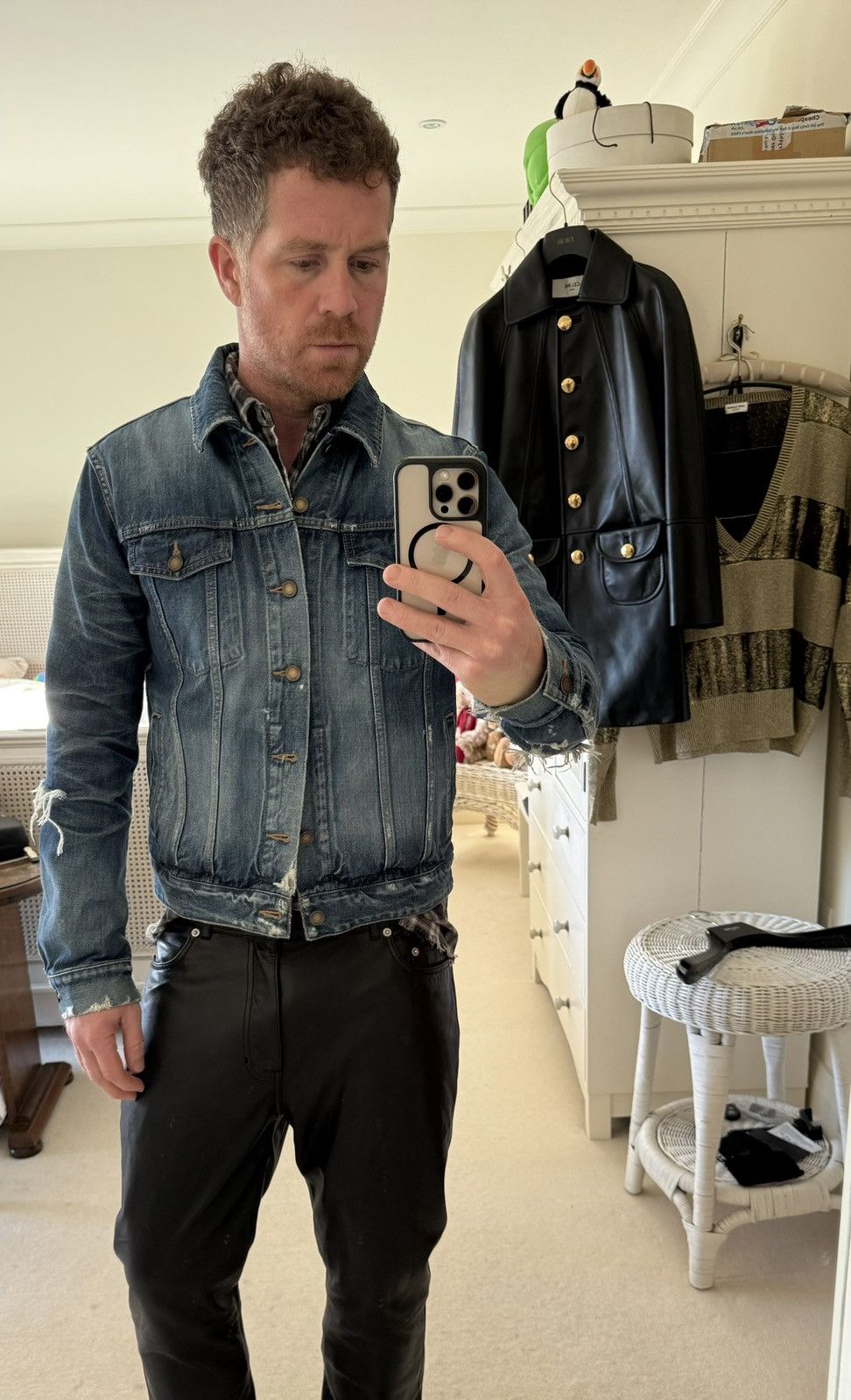 Saint Laurent Paris SS20 Saint Laurent crash denim jaket ripped thrashed grail L Size US L / EU 52-54 / 3 - 2 Thumbnail