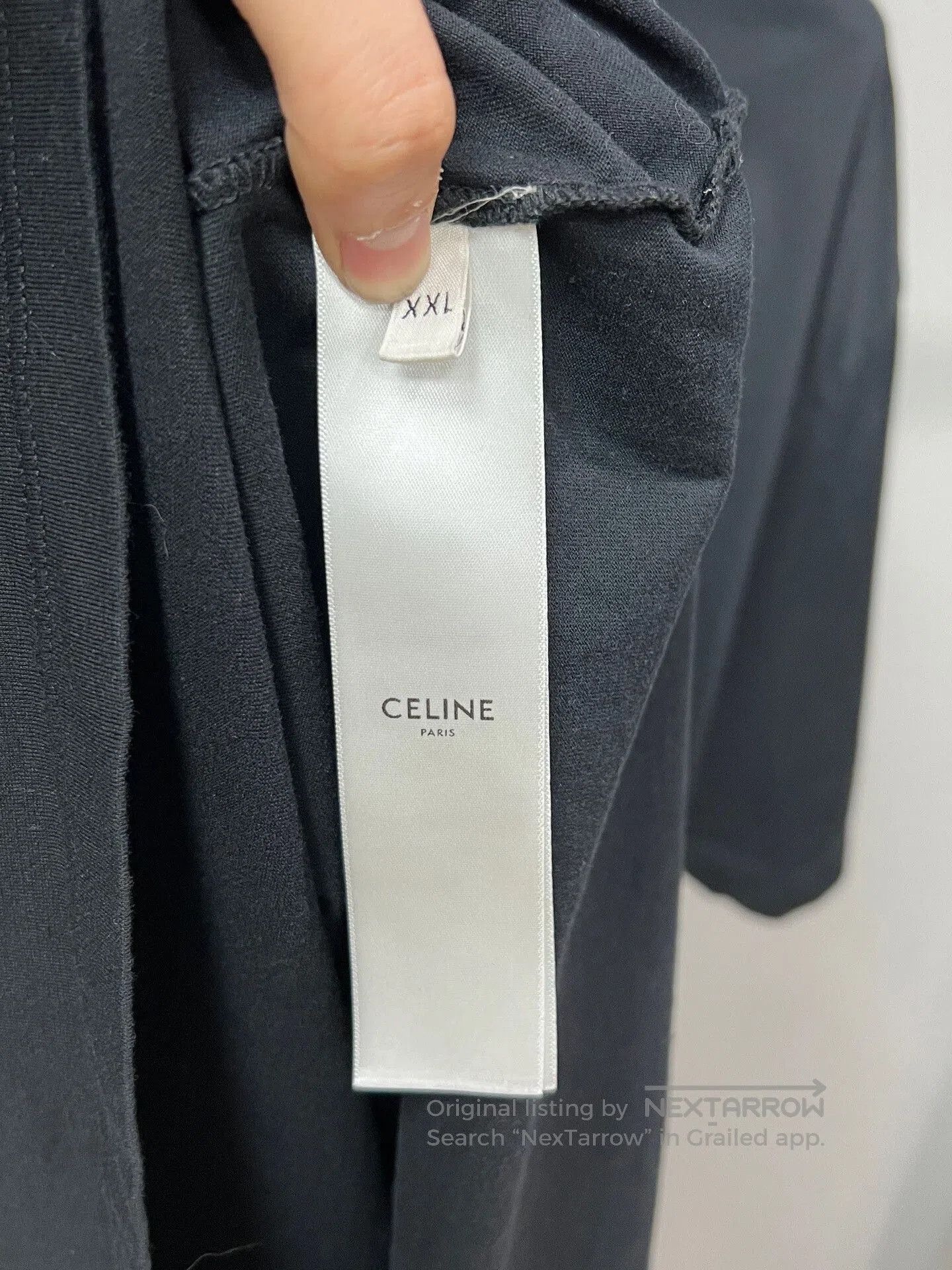 Celine celine black small logo short sleeve top. Size XXL / US 16-18 / IT 52-54 - 3 Thumbnail