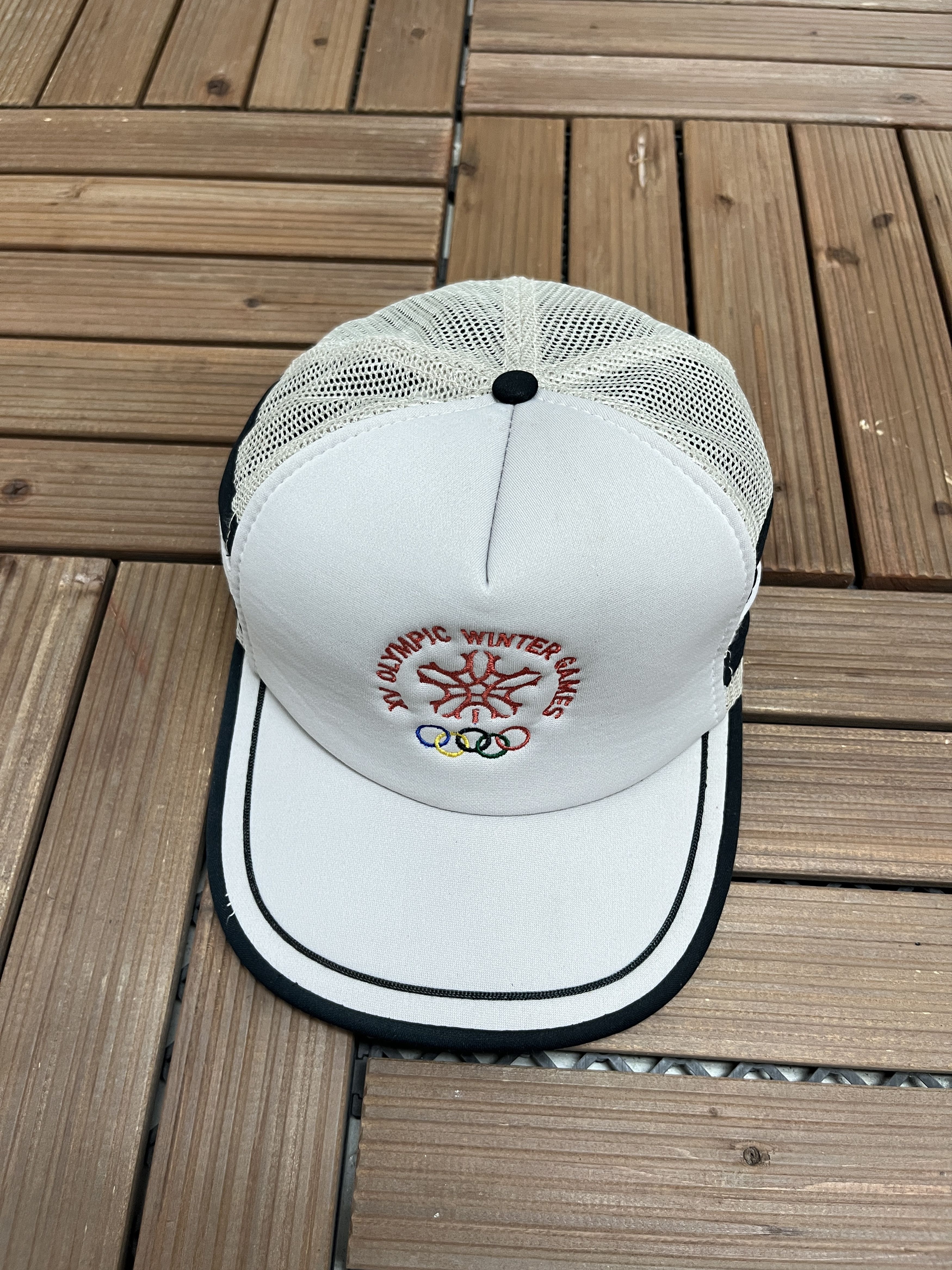 Vintage XV Olympic Winter Games Vintage Snap Back Trucker Hat Size ONE SIZE - 1 Thumbnail
