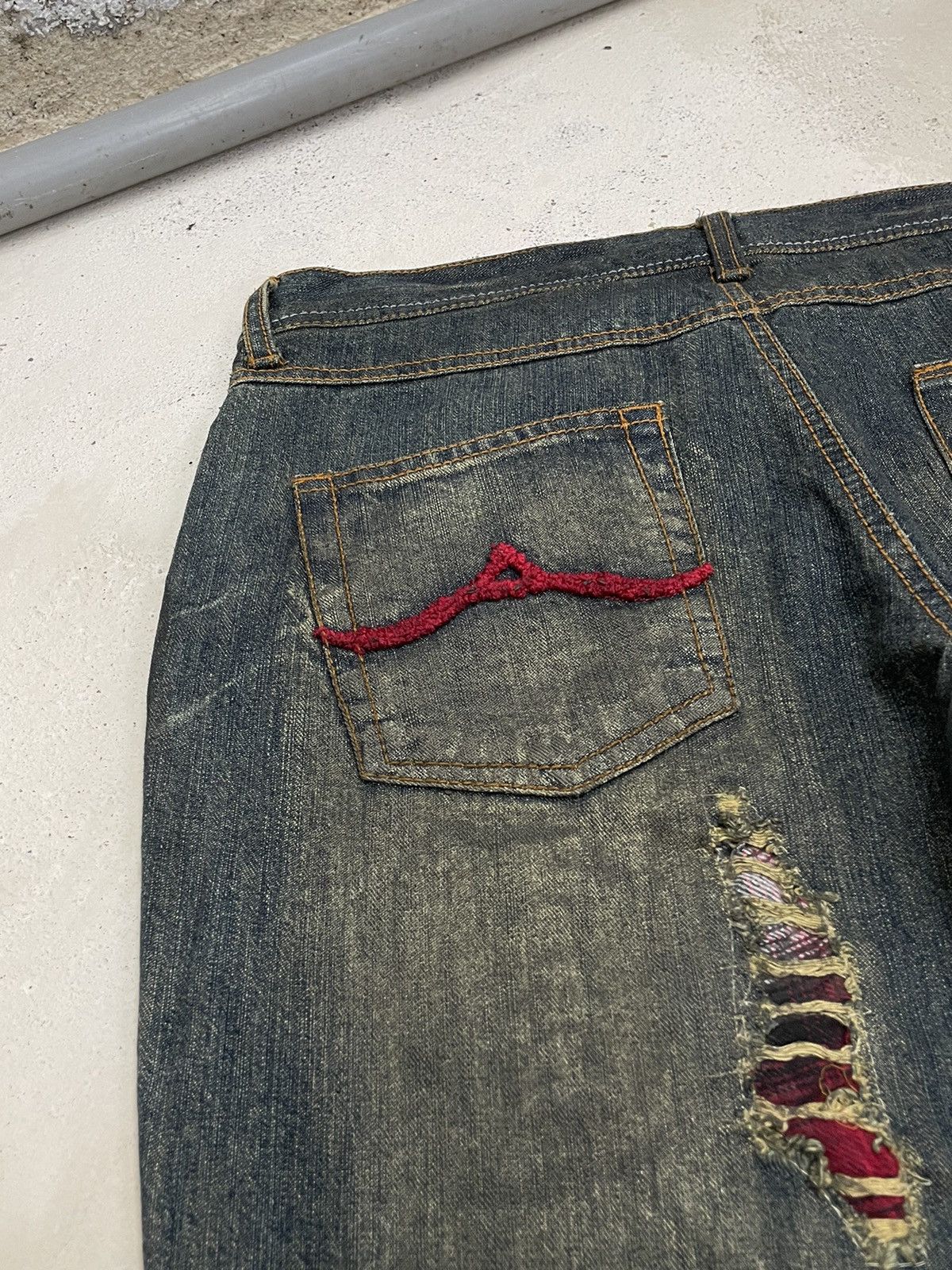 20471120 In the Attic Crazy Muddy Distressed Stud Japan Punk Denim Size US 32 / EU 48 - 16 Thumbnail