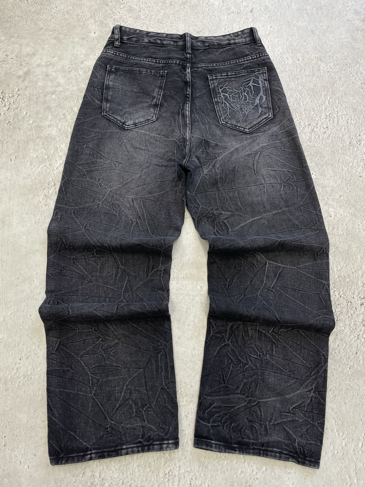 Coogi Black Denim distressed wide coogi style Pants Stitch sk8 Size US 31 - 6 Thumbnail