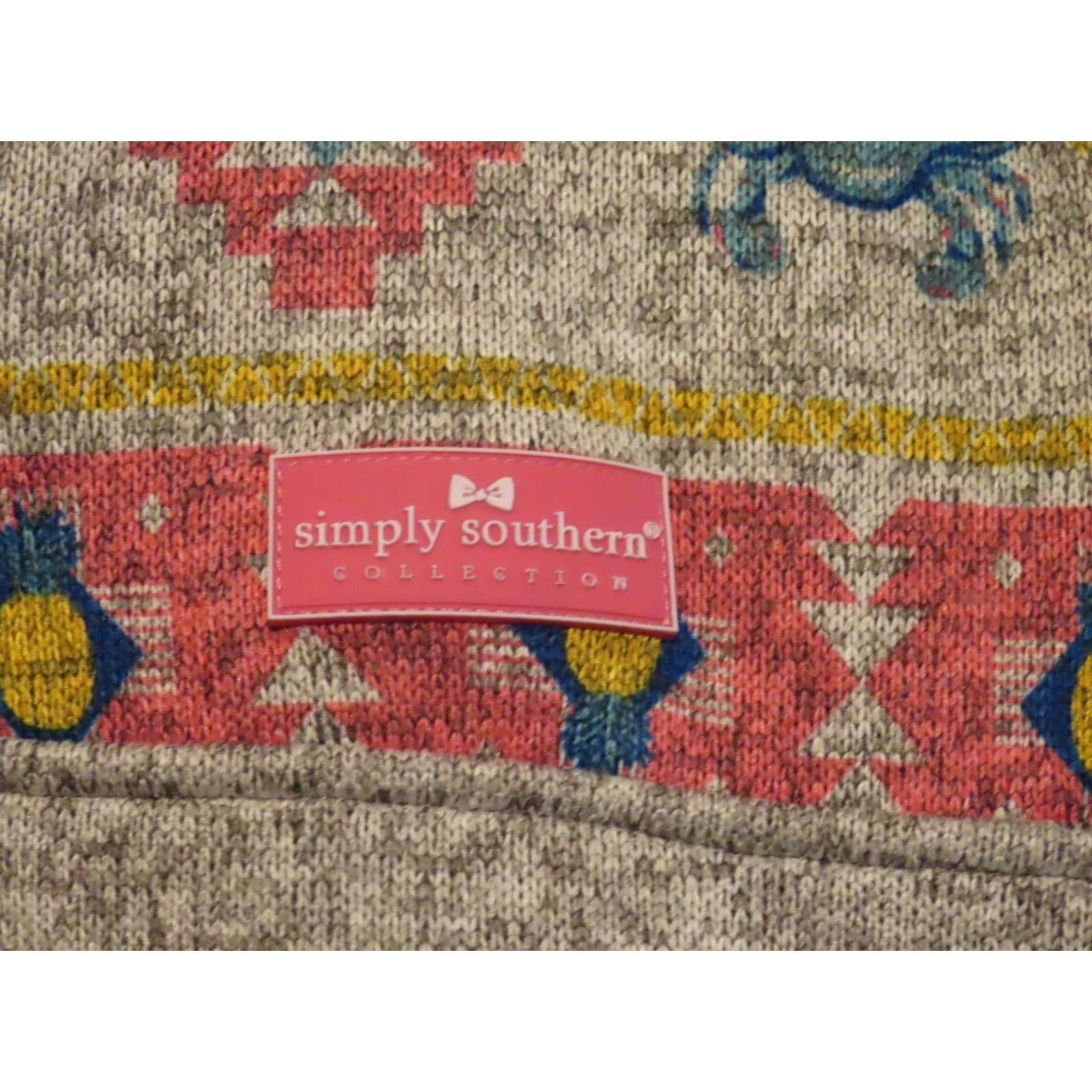 Vintage Simply Southern Women's Sweatshirt Pullover Knit Ocean Theme Gray Size M / US 6-8 / IT 42-44 - 3 Thumbnail