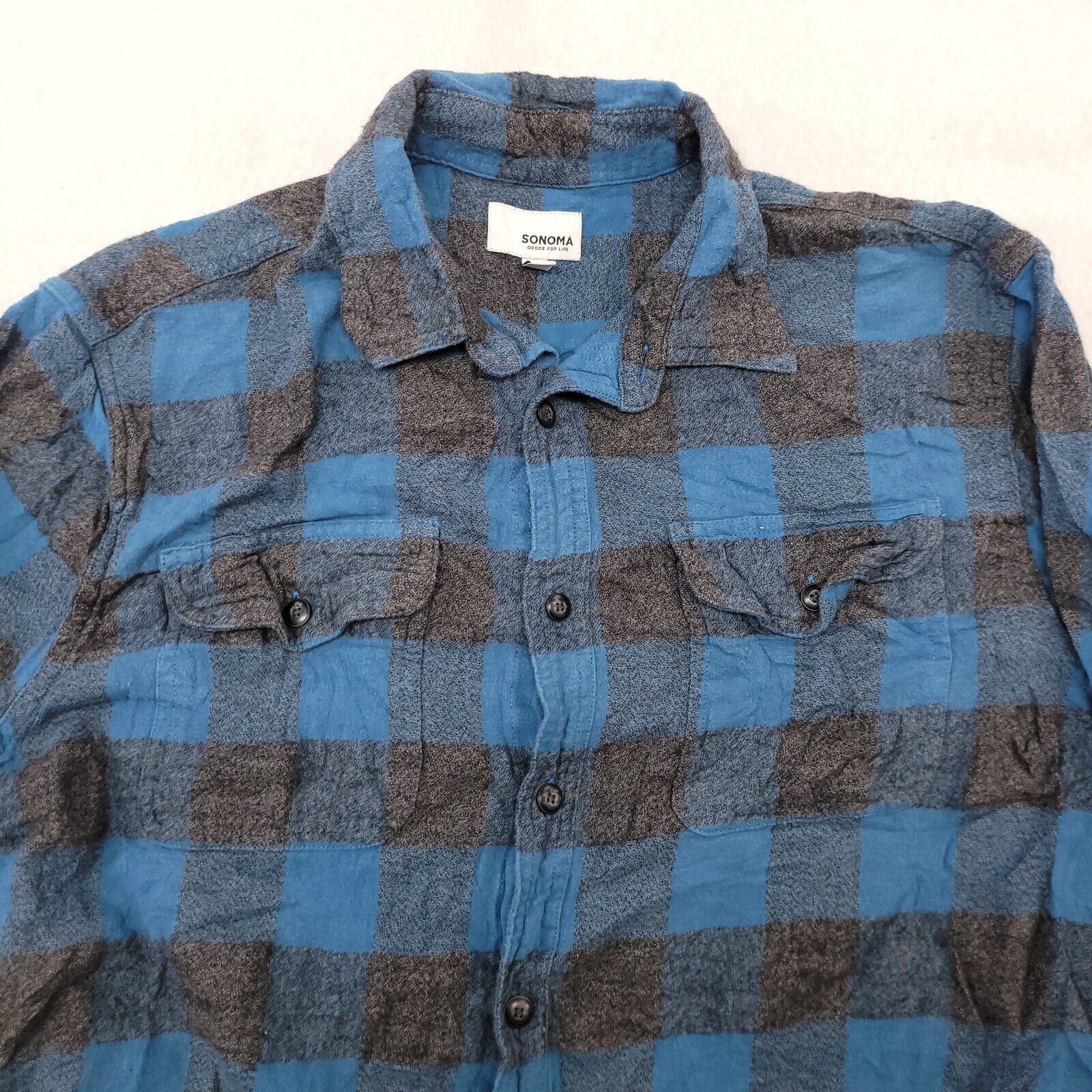 Sonoma Sonoma Buffalo Check Madras Flannel Shirt Mens Size M Blue Size US M / EU 48-50 / 2 - 2 Thumbnail