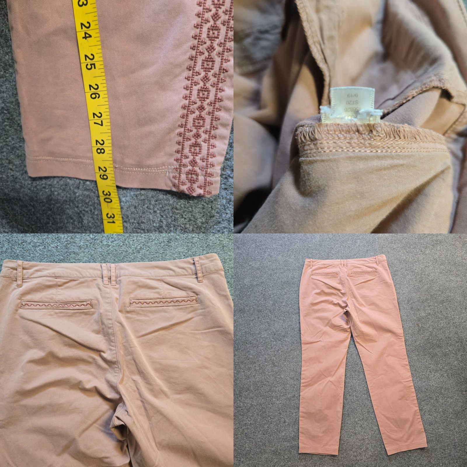 Vintage Garnet Hill Pants Womens Size 8 Pink Embroidered Straight Leg Chino Boho Casual Pants Women Regular Pink Embroidered Straight Leg Chino Boho Casual Size 30" / US 8 / IT 44 - 8 Thumbnail