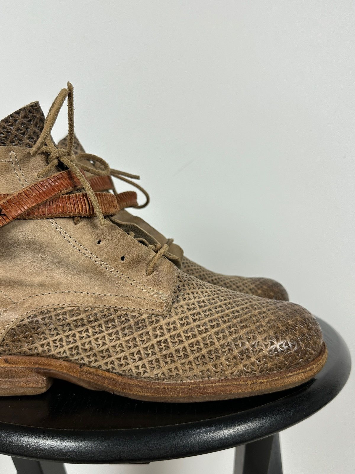 A.S.98 A.S.98. Airstep Beige Leather Biker Buckle Strap Ankle Boots Size US 8 / IT 38 - 16 Thumbnail