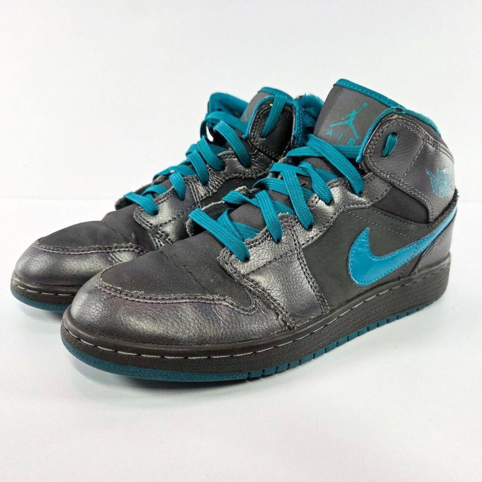 Nike Nike Air Jordan 1 Mid GG Metallic Dark Grey Teal 5.5Y / 7W Size US 5.5 / EU 38 - 1 Thumbnail