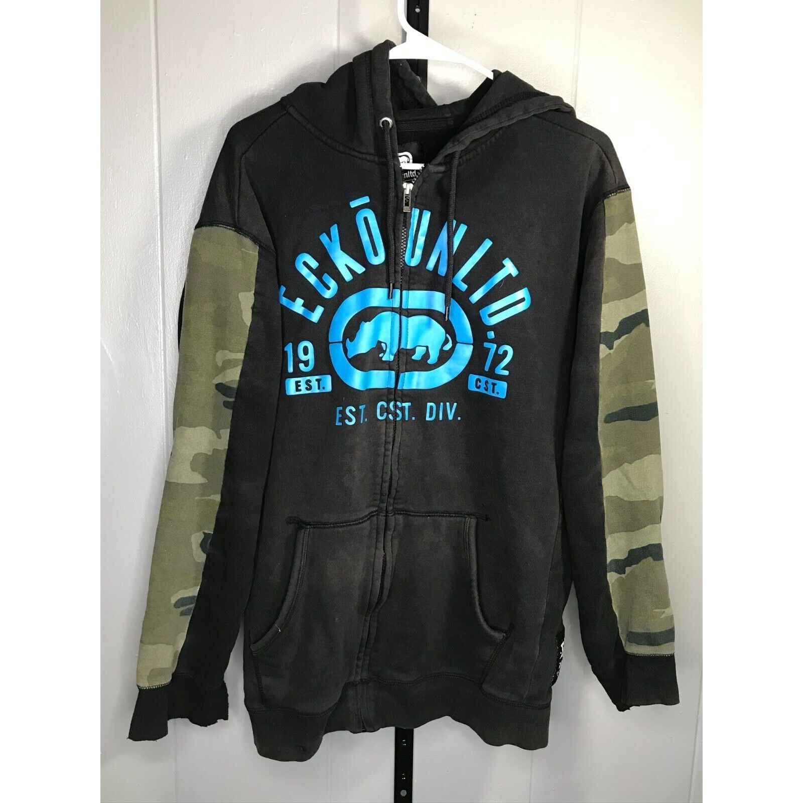 Ecko Unltd. × Vintage VTG Y2K 2000s Ecko Unltd Zip Up Hoodie Sz XL 