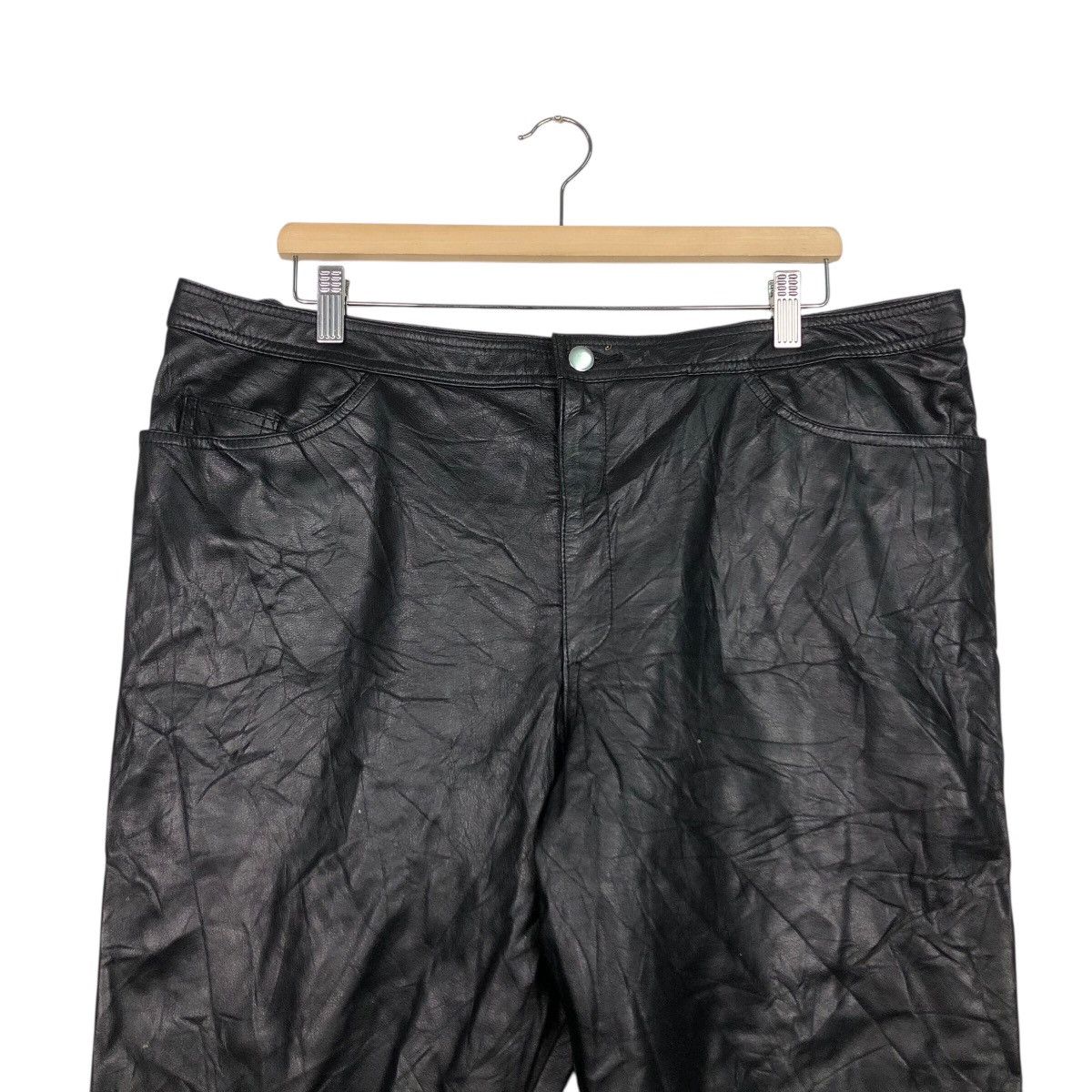 Japanese Brand 📌Vintage Biker Casual Leather Pants Fun Lemo Issey Miyake Size US 38 / EU 54 - 4 Thumbnail