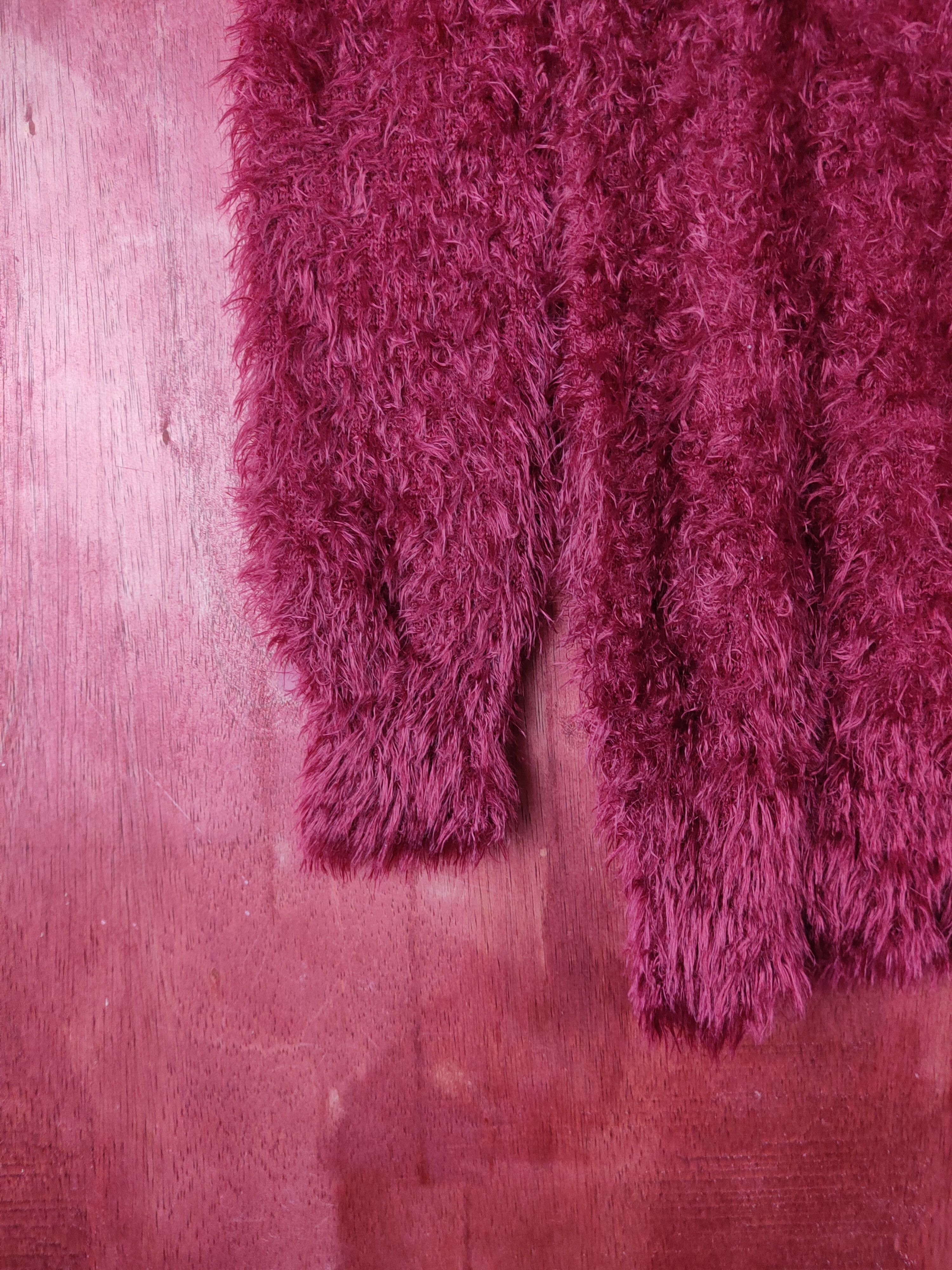 Homespun Knitwear Honeysuckle Rose Maroon Fur Mohair Knitwear #S2173 Size M / US 6-8 / IT 42-44 - 4 Thumbnail